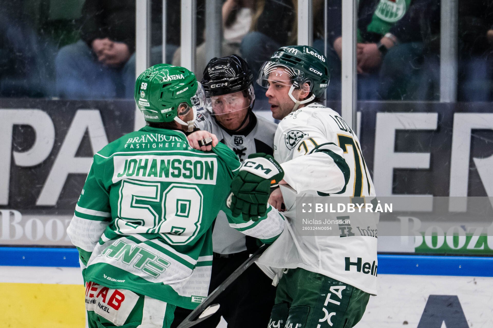 Rögles Filip Johansson och Färjestads Viktor Lodin