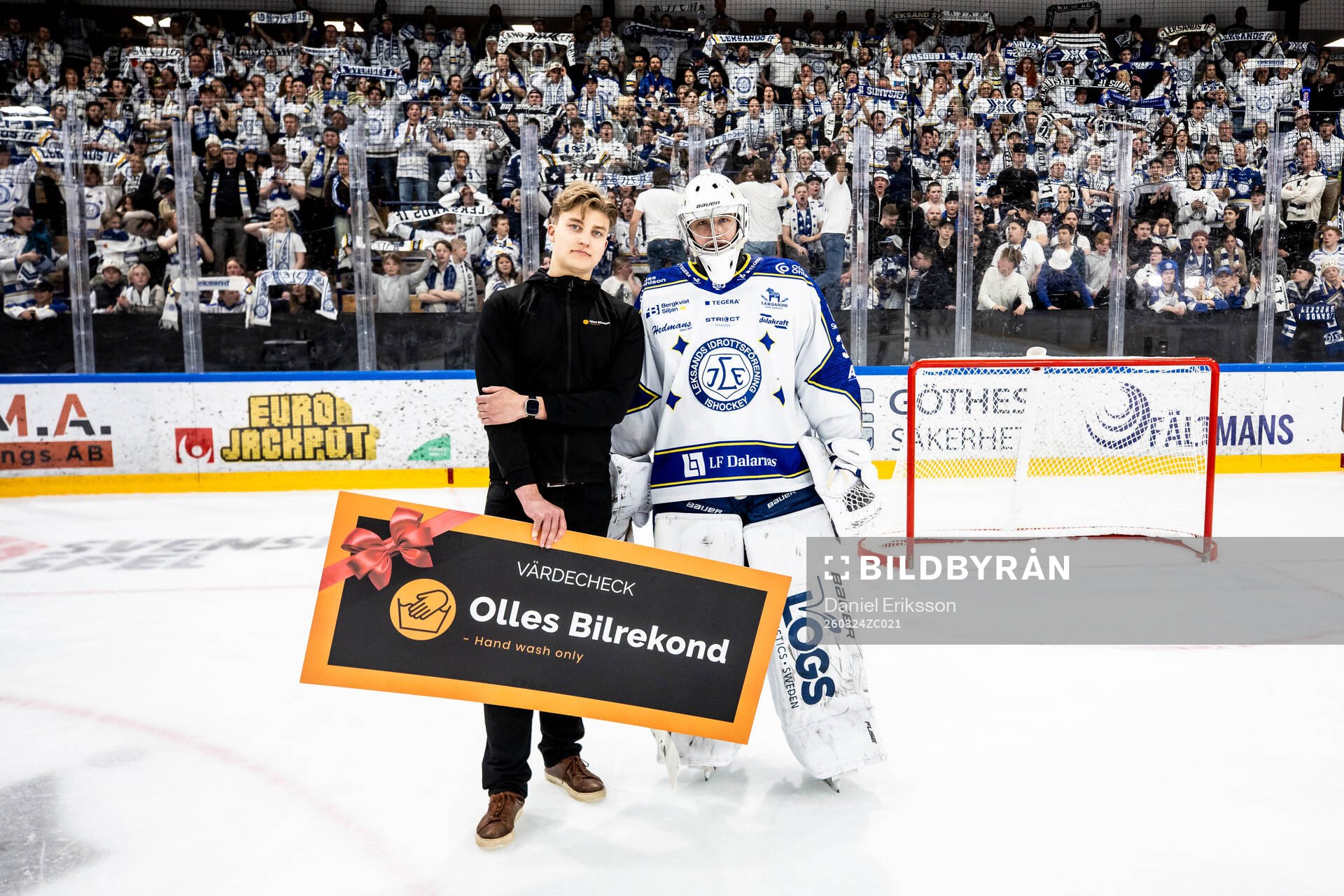 Leksands målvakt Filip Larsson utsedd till matchens lirare