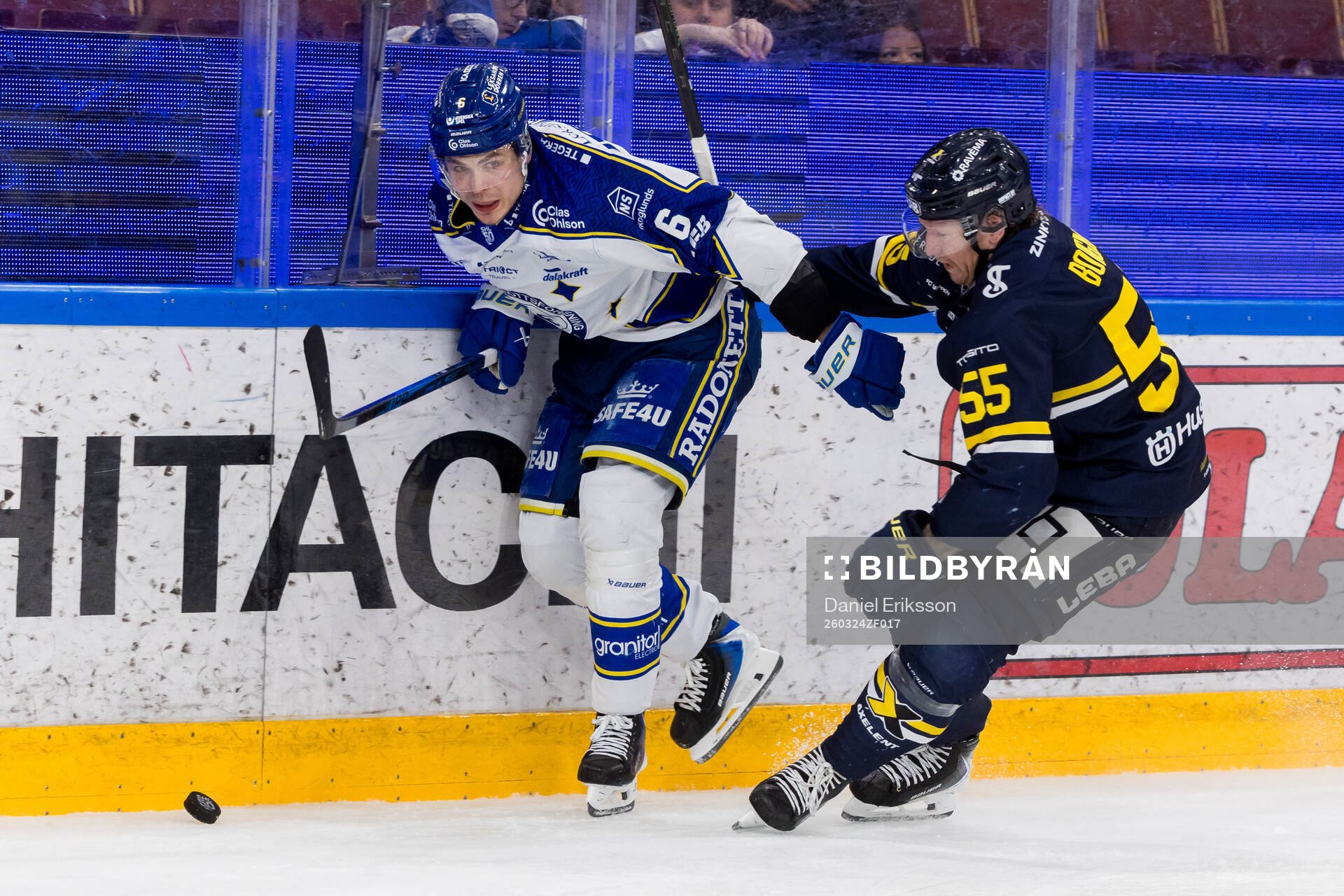 Leksands Alexander Lundqvist och HV71s Andreas Borgman