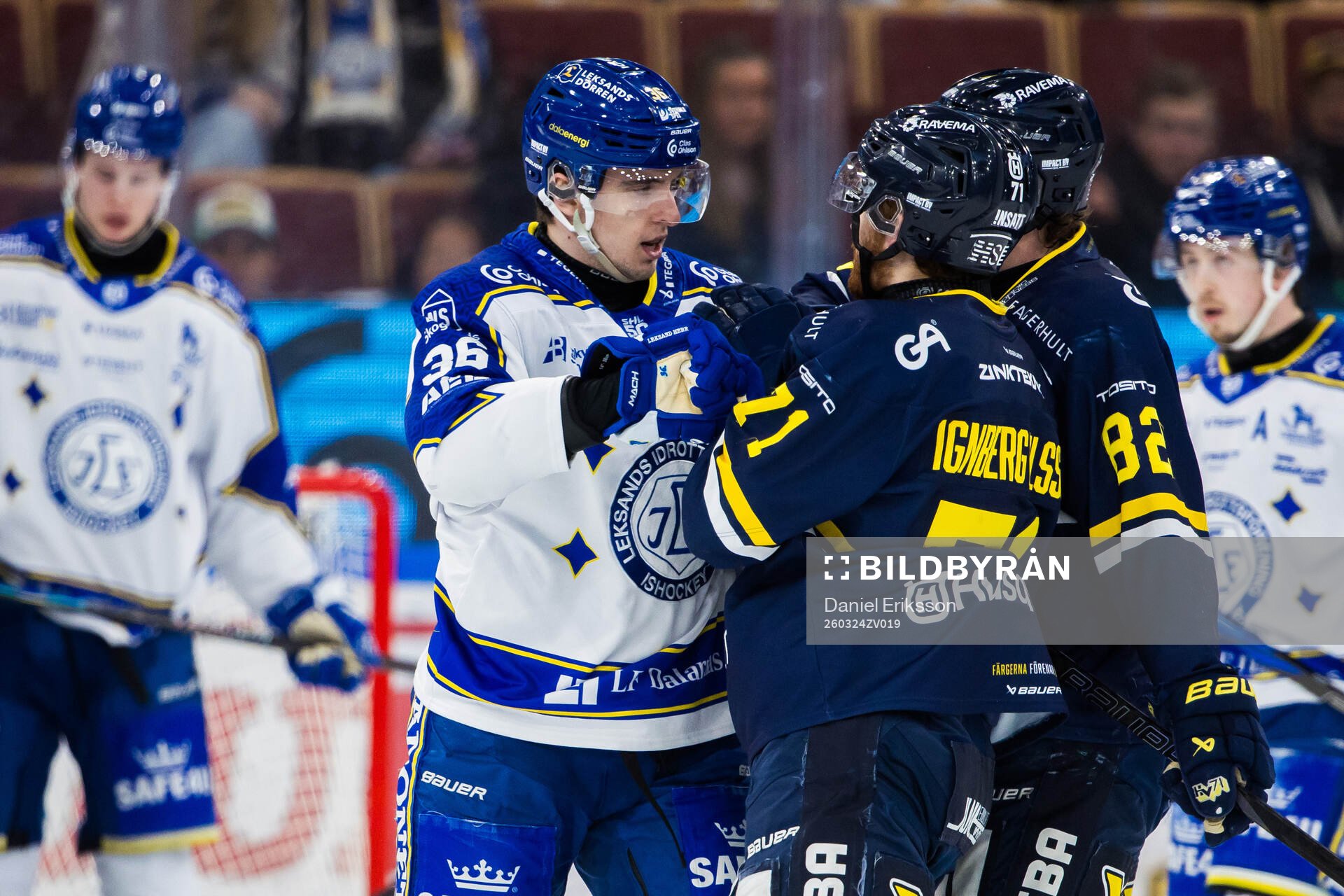 Leksands Stefan Milosevic och HV71s William Ignberg Nilsson