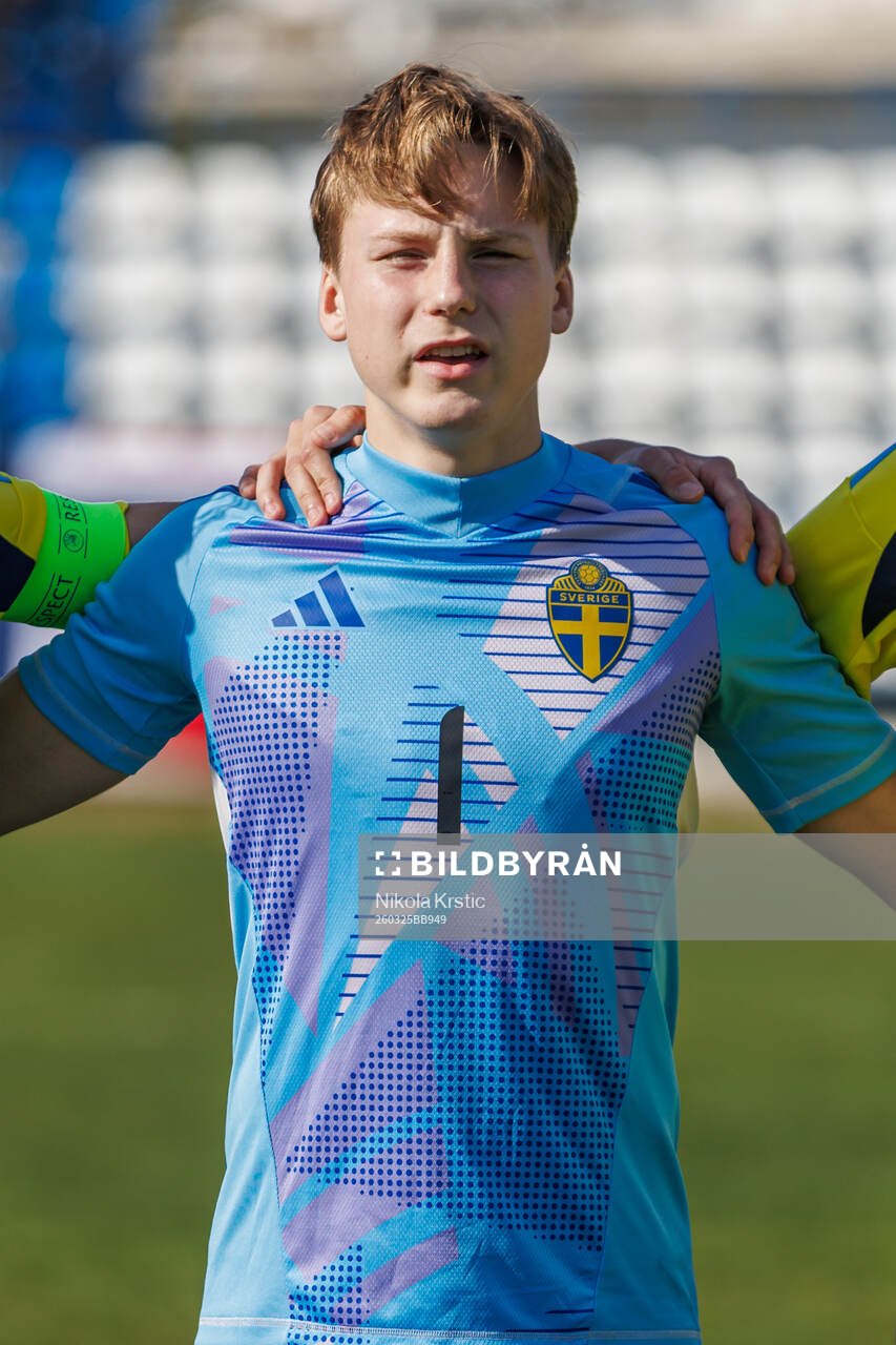 Goalkeeper Vincent Arnström of Sweden