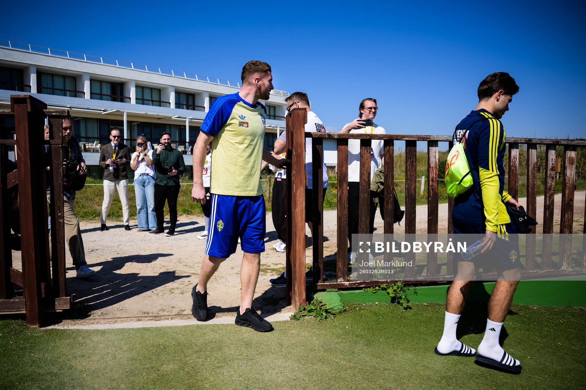 Injured player Dejan Kulusevski and Besfort Zeneli of the
