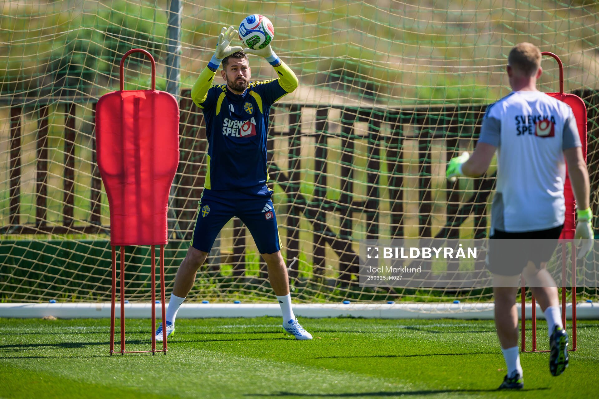 Goalkeeper Kristoffer Nordfeldt of the Swedish national