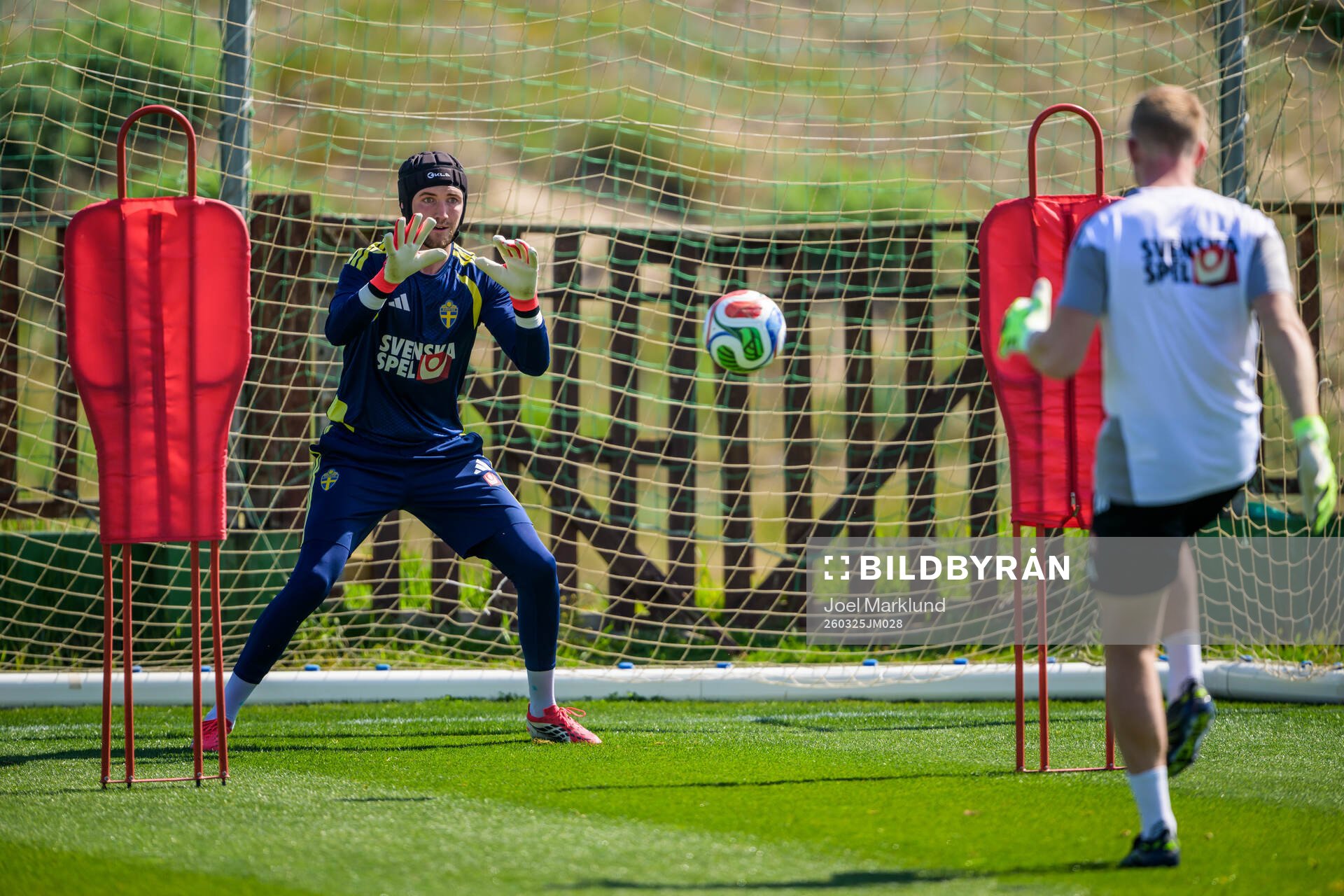 Goalkeeper Noel Törnqvist of the Swedish national football