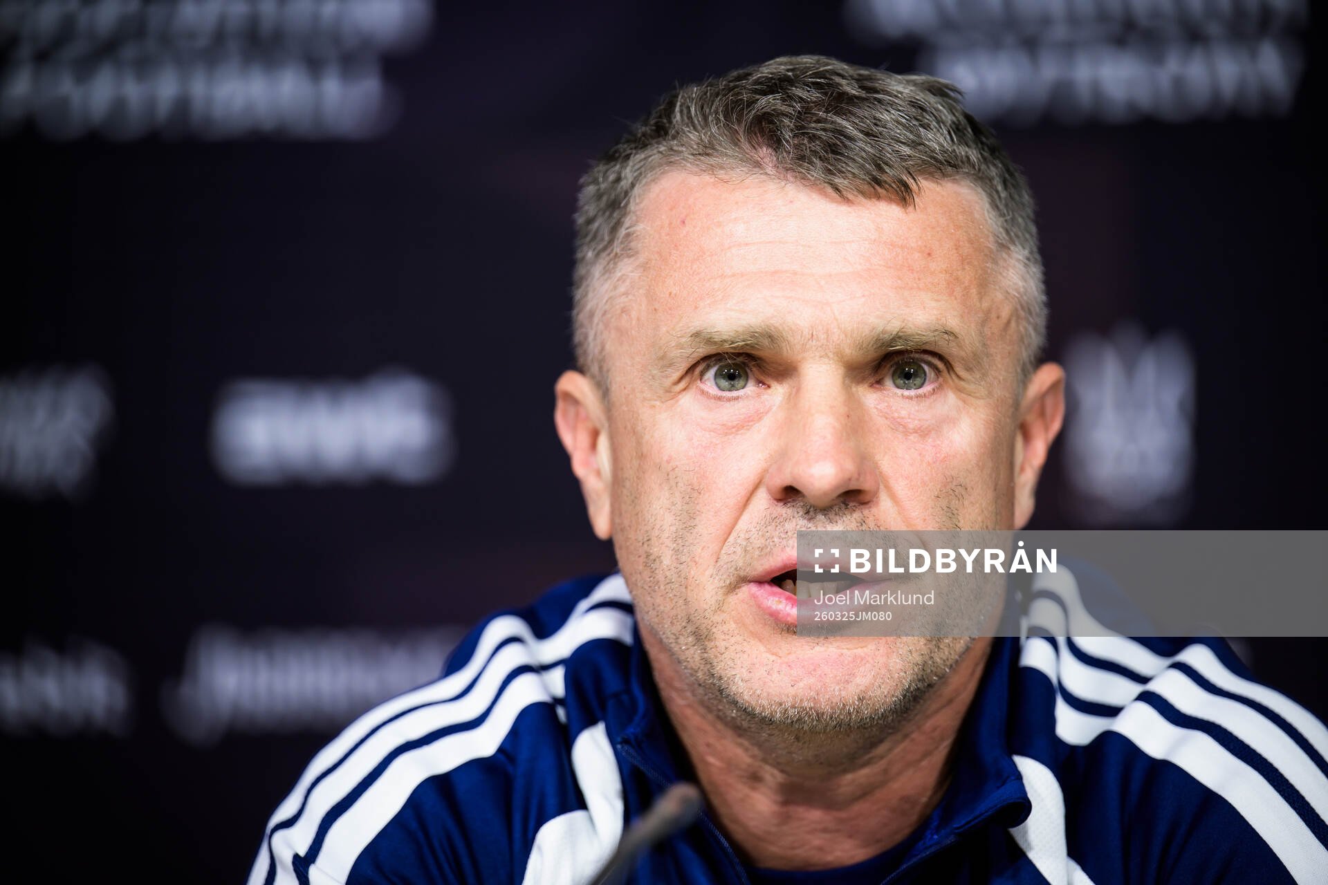 Head coach Serhiy Rebrov of the Ukrainian national football