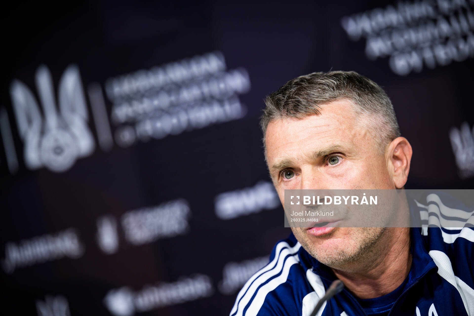 Head coach Serhiy Rebrov of the Ukrainian national football