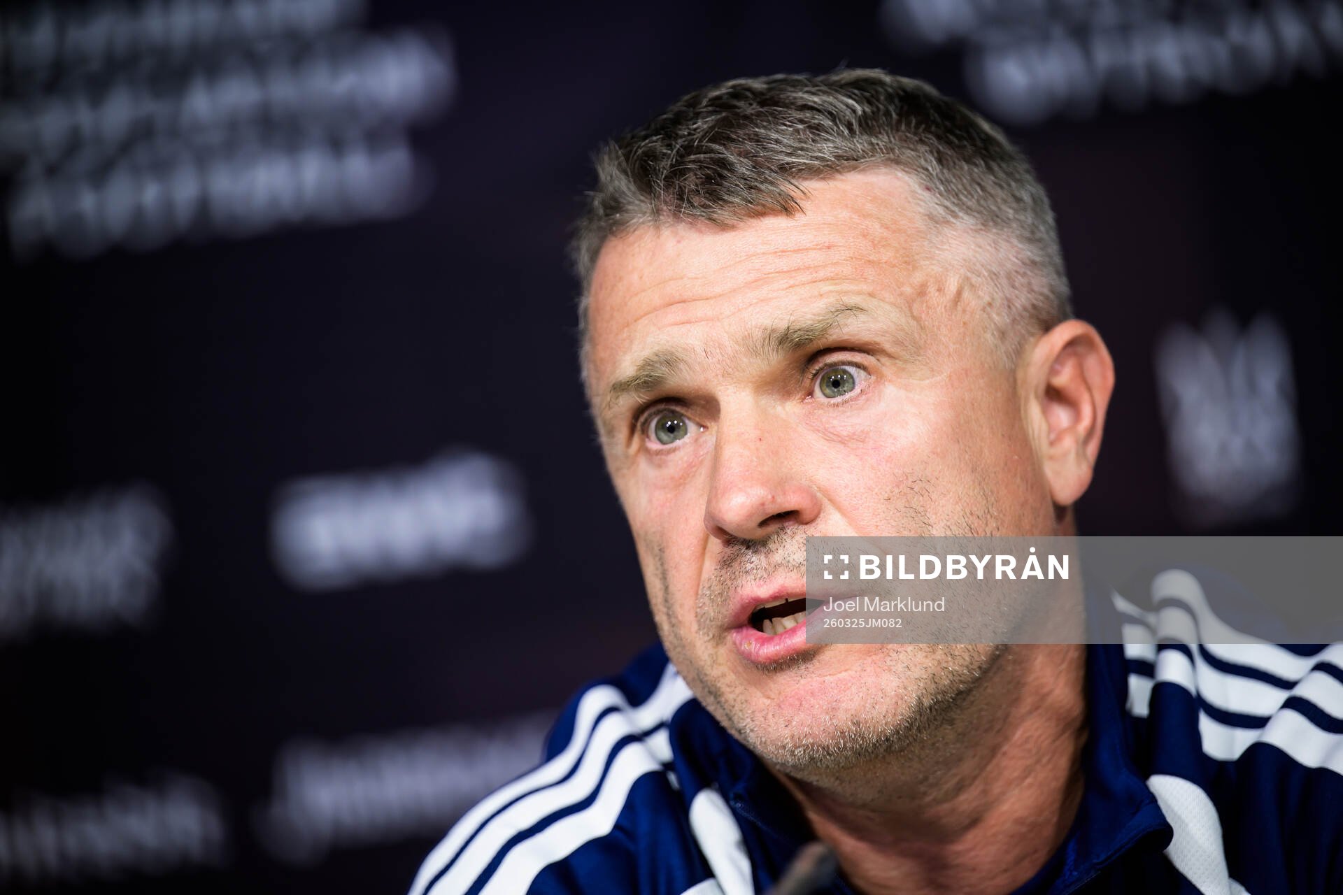 Head coach Serhiy Rebrov of the Ukrainian national football