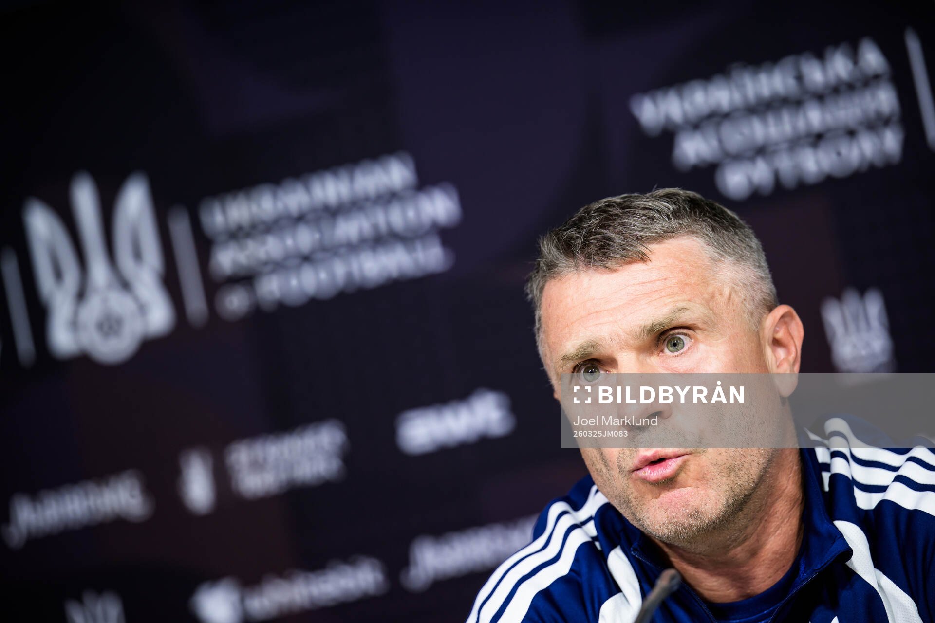 Head coach Serhiy Rebrov of the Ukrainian national football