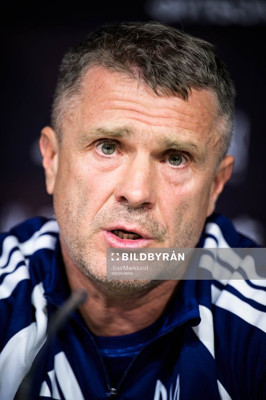 Head coach Serhiy Rebrov of the Ukrainian national football