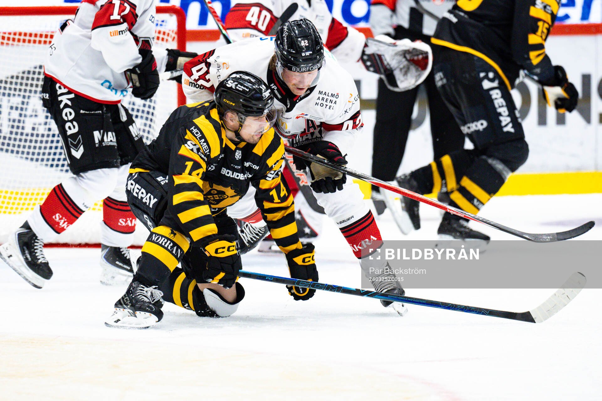 Skellefteås Andreas Johnson och Malmö Redhawks Robin Salo