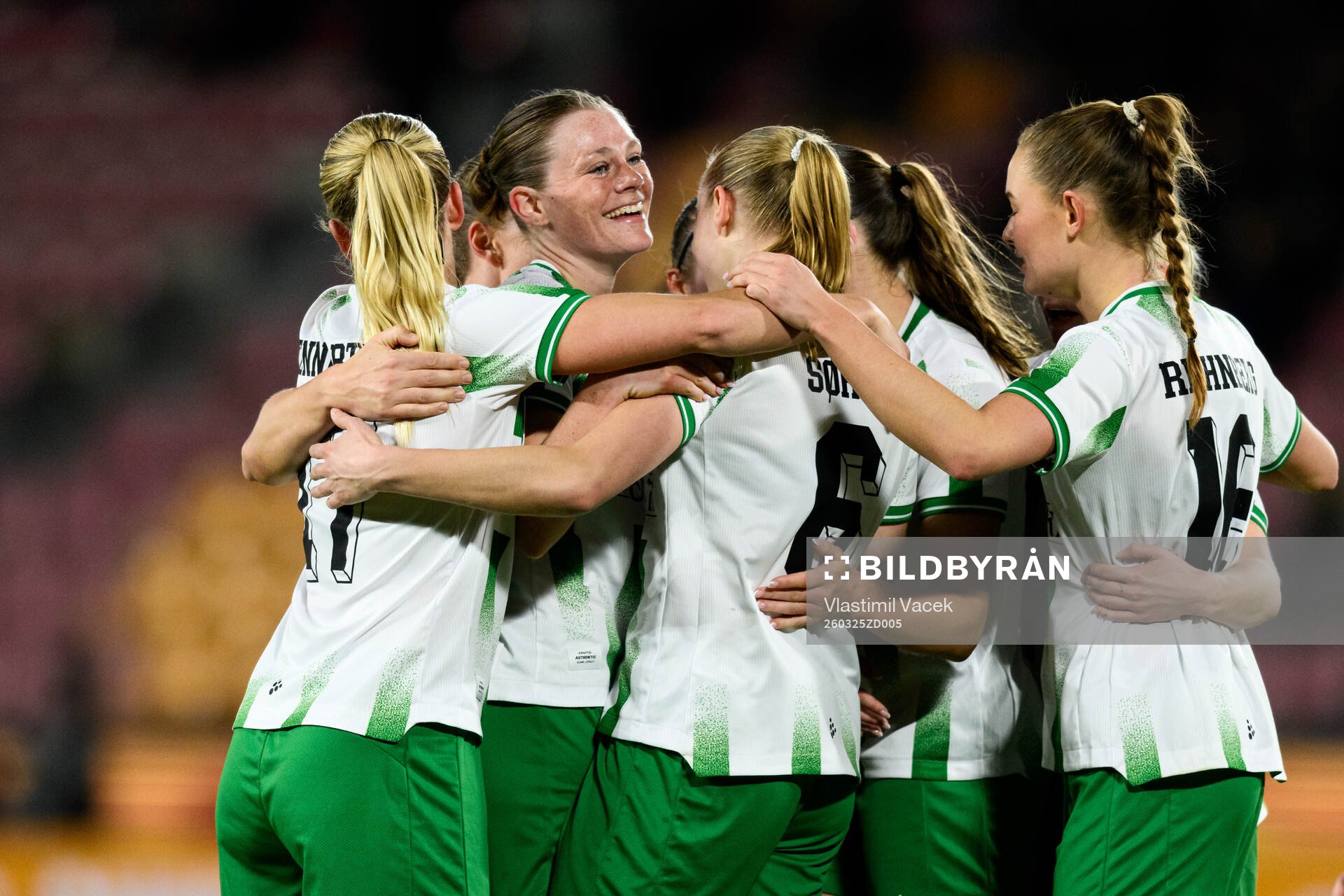 Elin Sørum of Hammarby celebrates scoring 0-1
