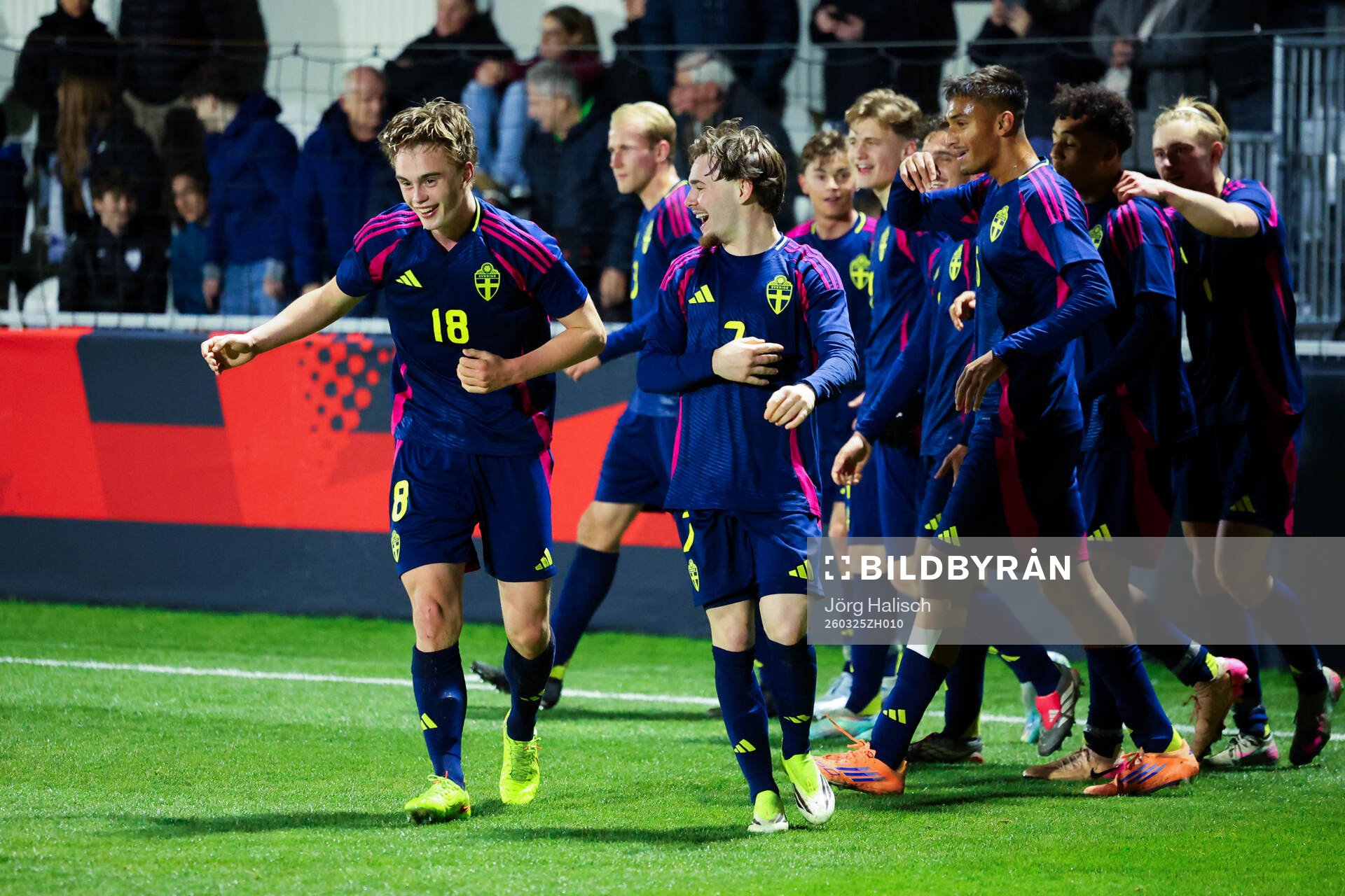 Yannick Geiger of Sweden celebrates