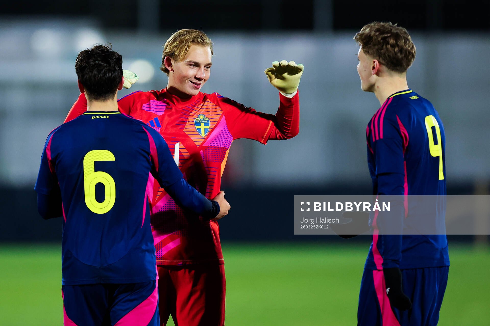 Goalkeeper Elton Fischerström and Adrian Lahdo of Sweden