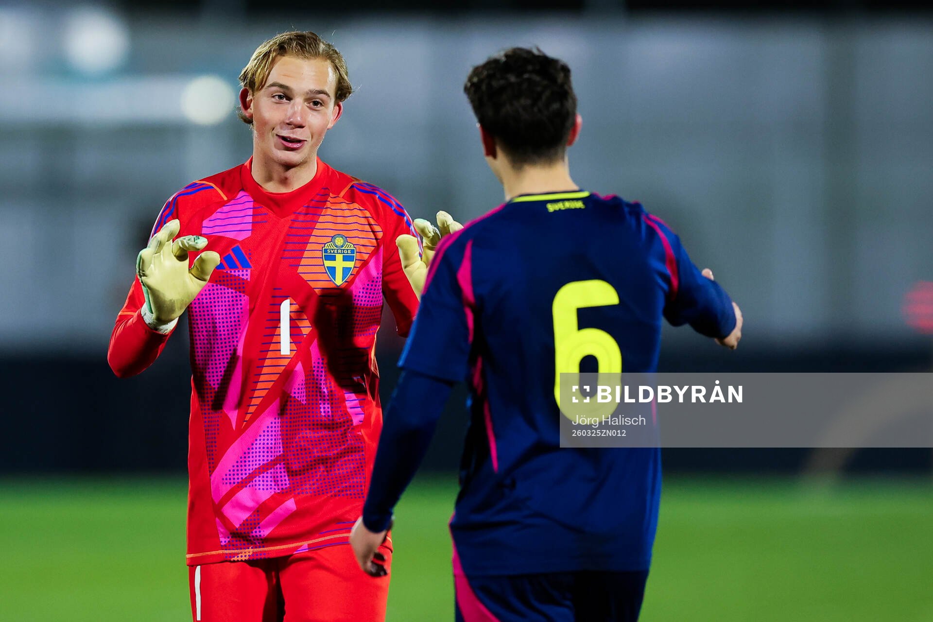 Goalkeeper Elton Fischerström and Adrian Lahdo of Sweden