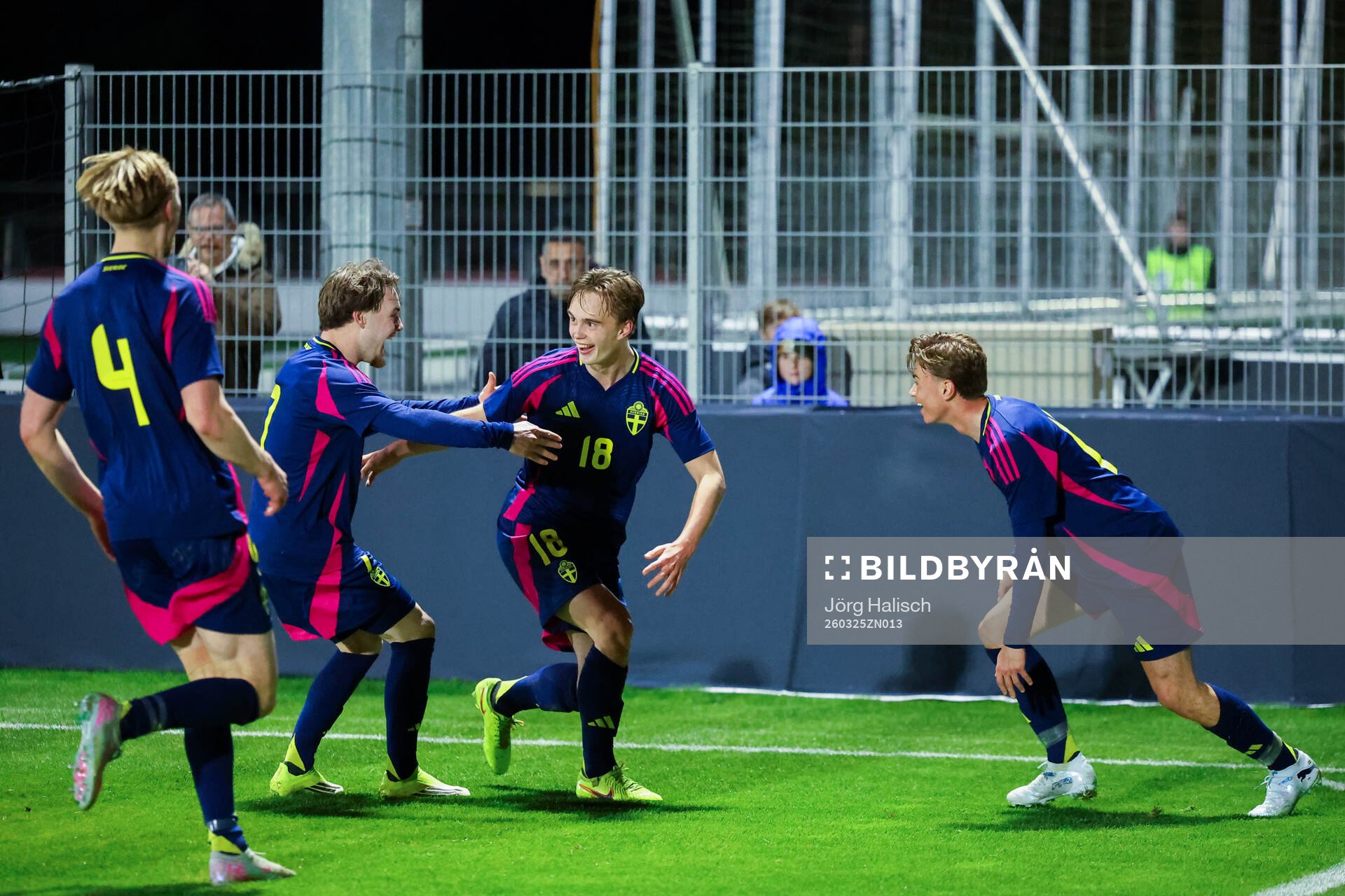 Yannick Geiger of Sweden celebrates