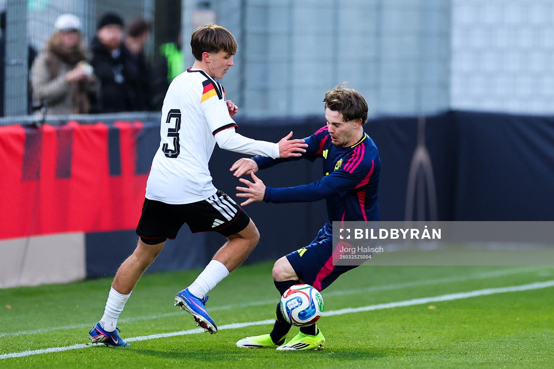 during the UEFA Under-19 Euro Qualifier football match