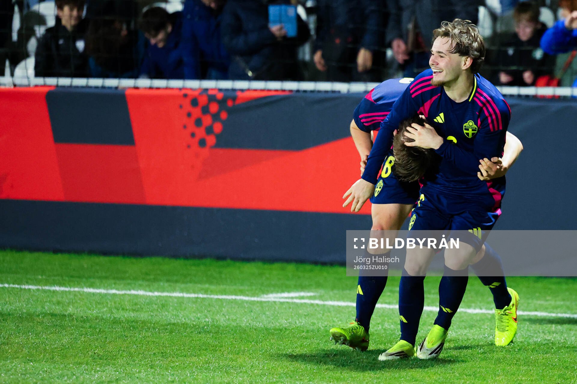 Yannick Geiger of Sweden celebrates
