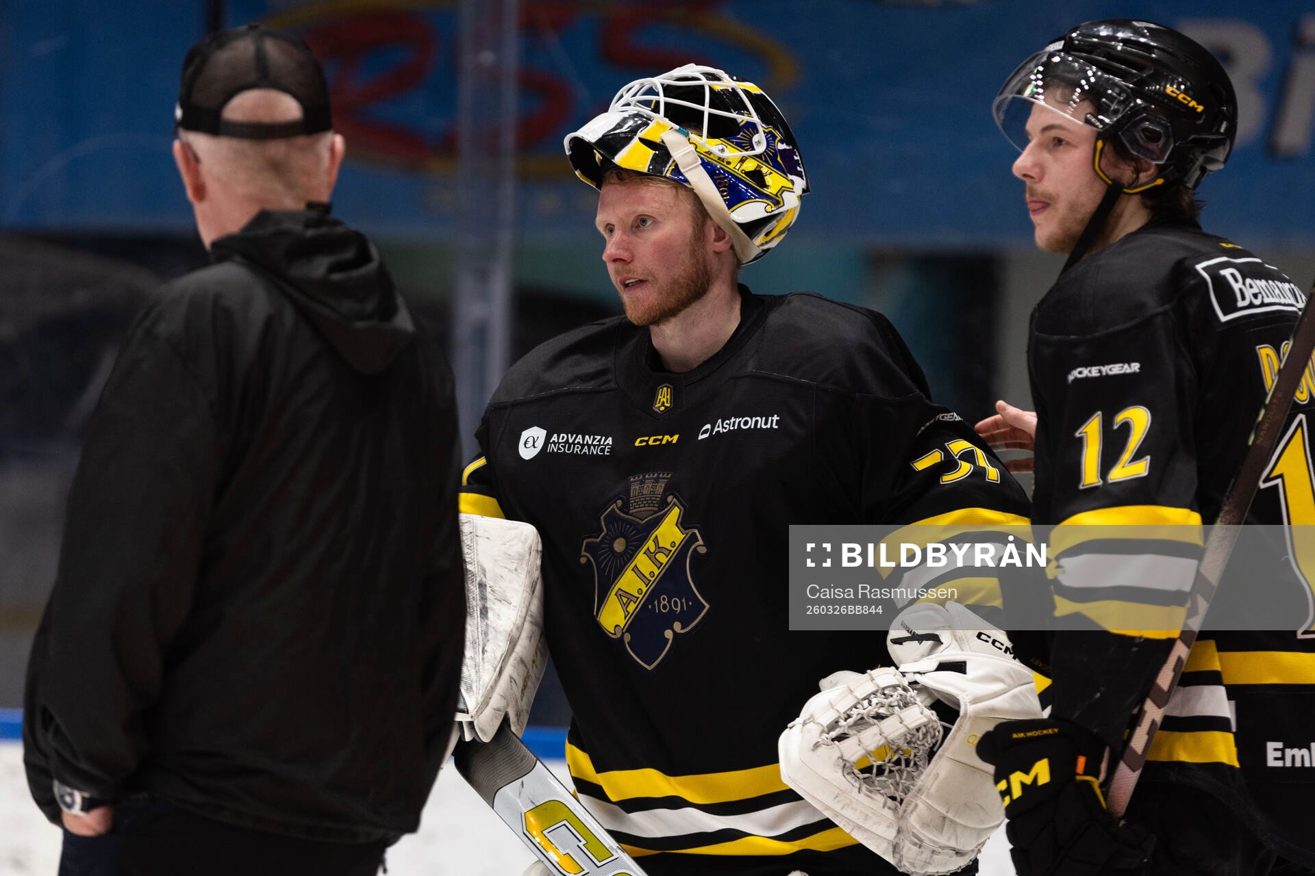 AIKs målvakt Jonas Gunnarsson och Scott Pooley