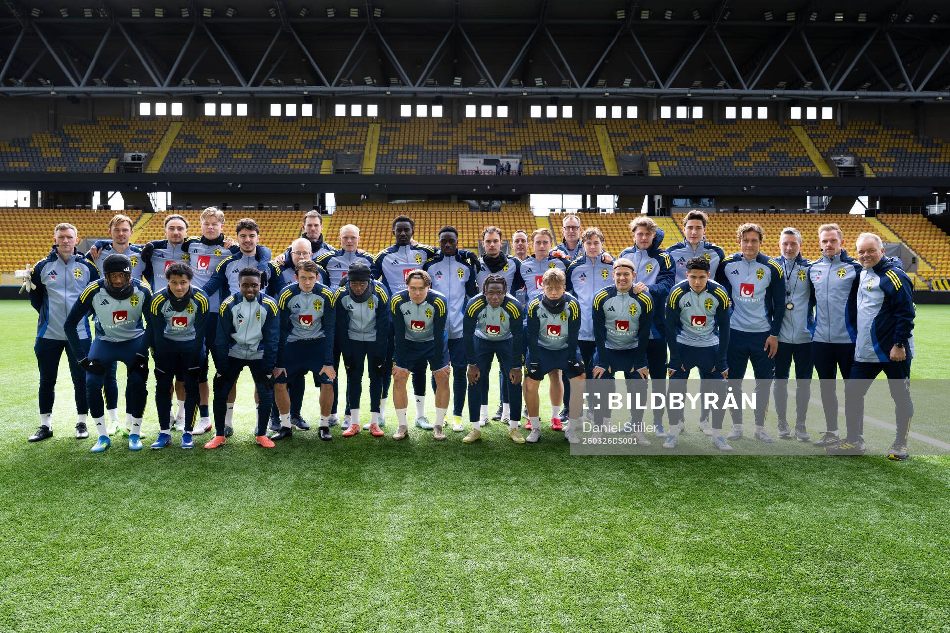 Players and coaches of Sweden's U21 national football team