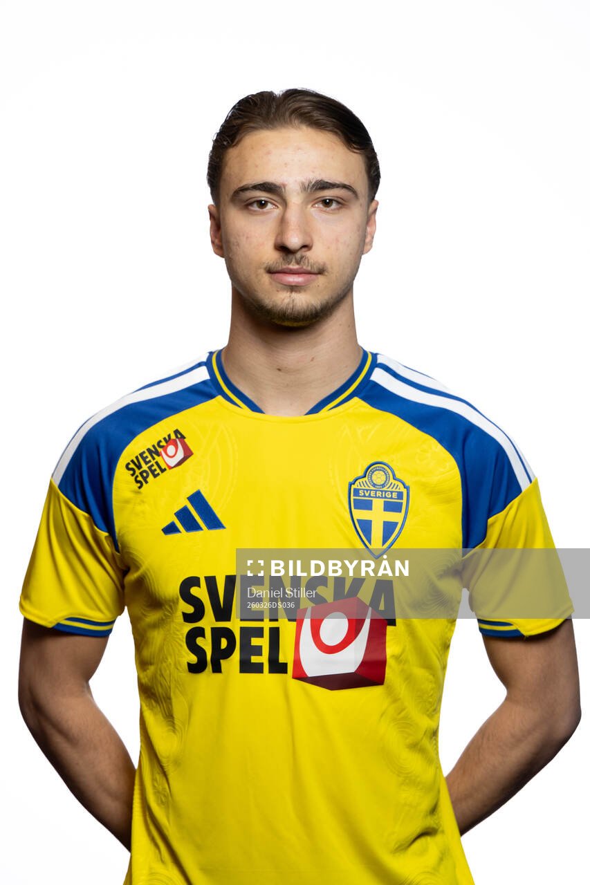 Elison Makolli of Sweden's U21 national football team at a