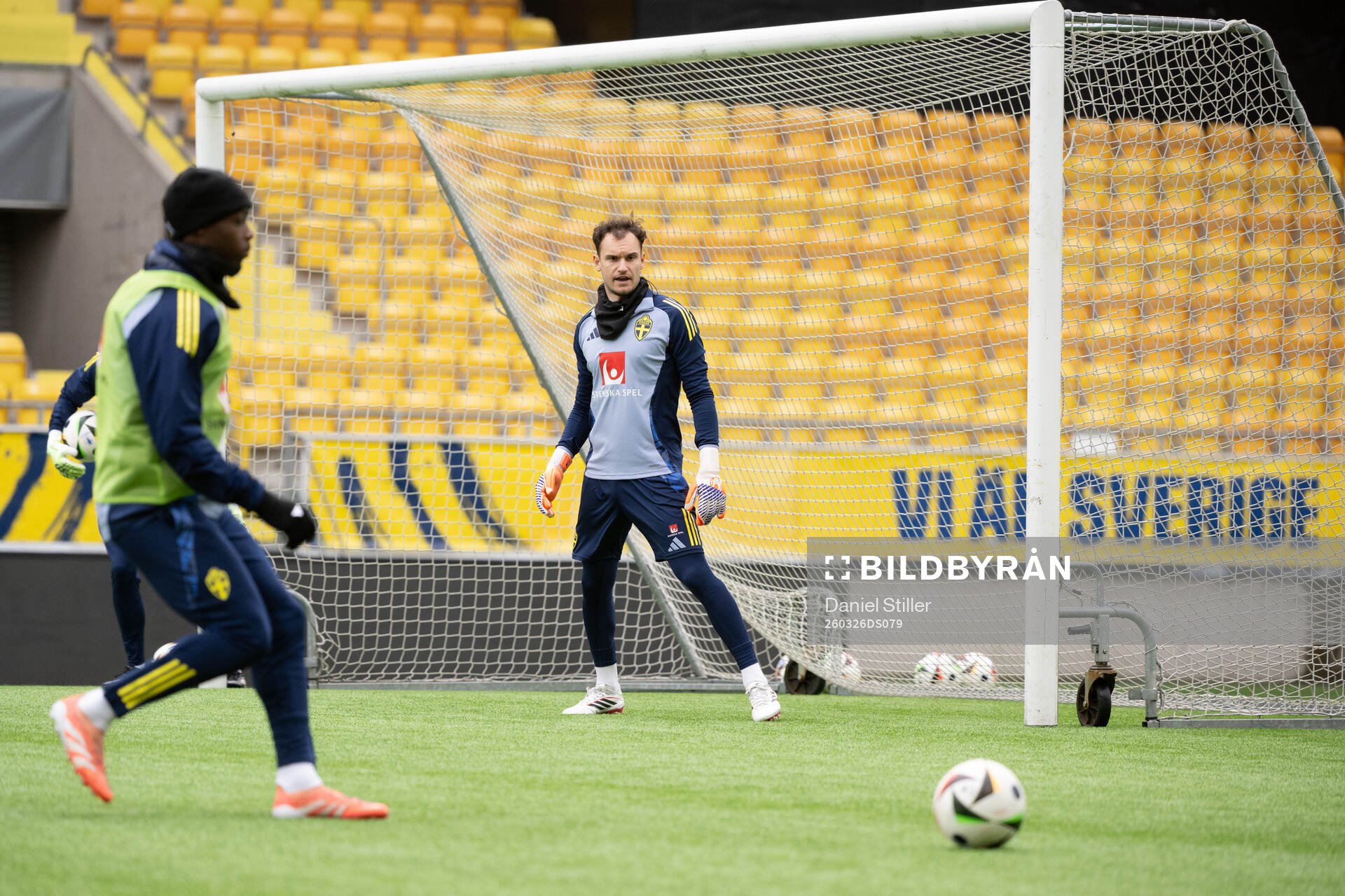 Goalkeeper Elis Bishesari of Sweden's U21 national football