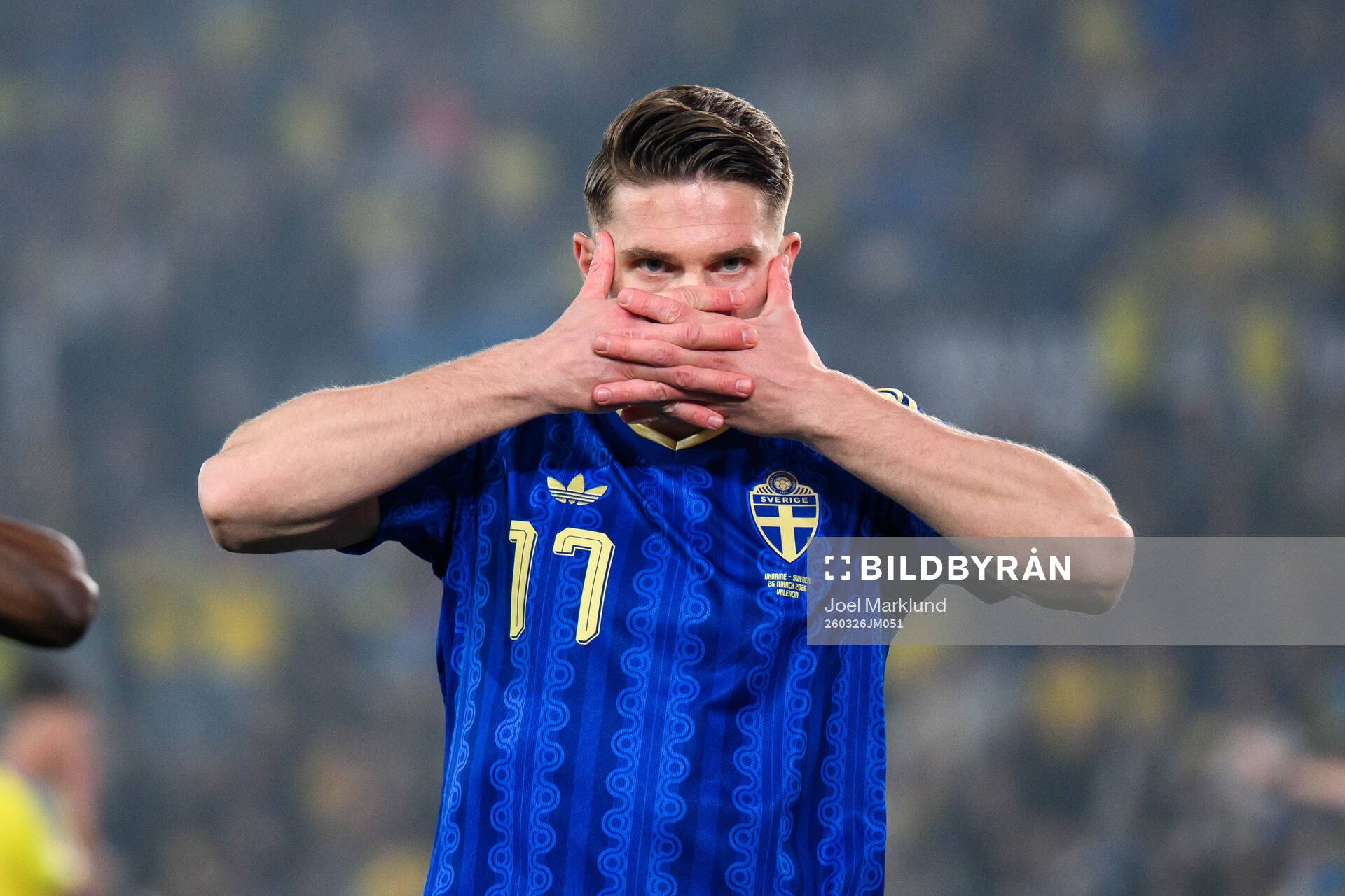 Viktor Gyökeres of Sweden celebrates