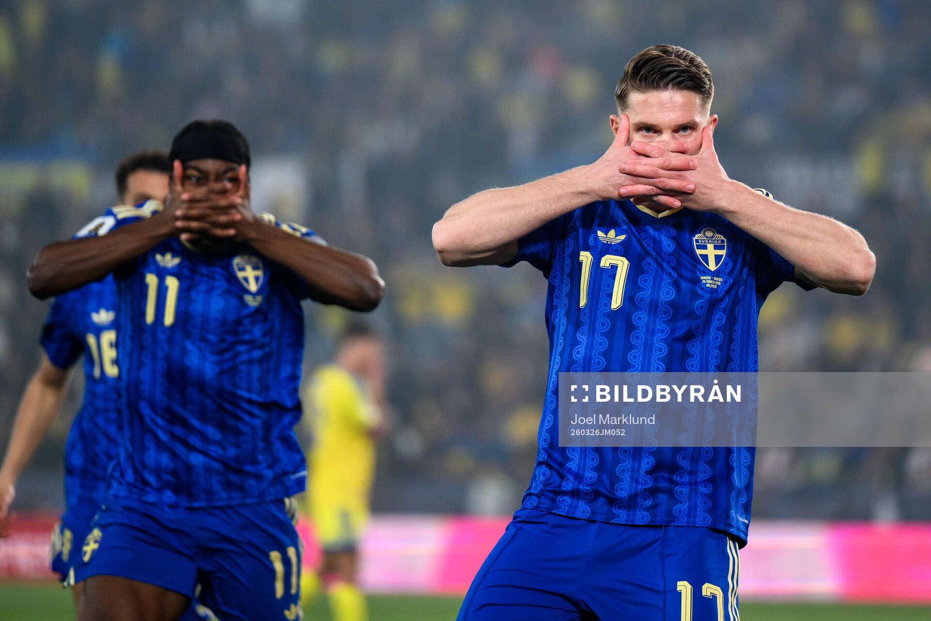 Viktor Gyökeres of Sweden celebrates