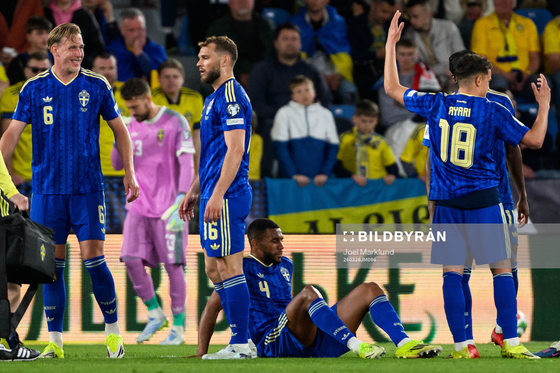 Isak Hien of Sweden in pain
