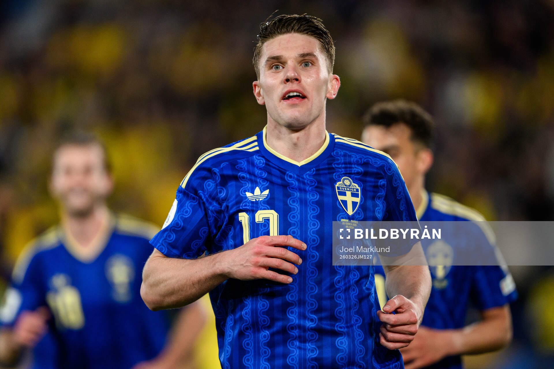 Viktor Gyökeres of Sweden celebrates