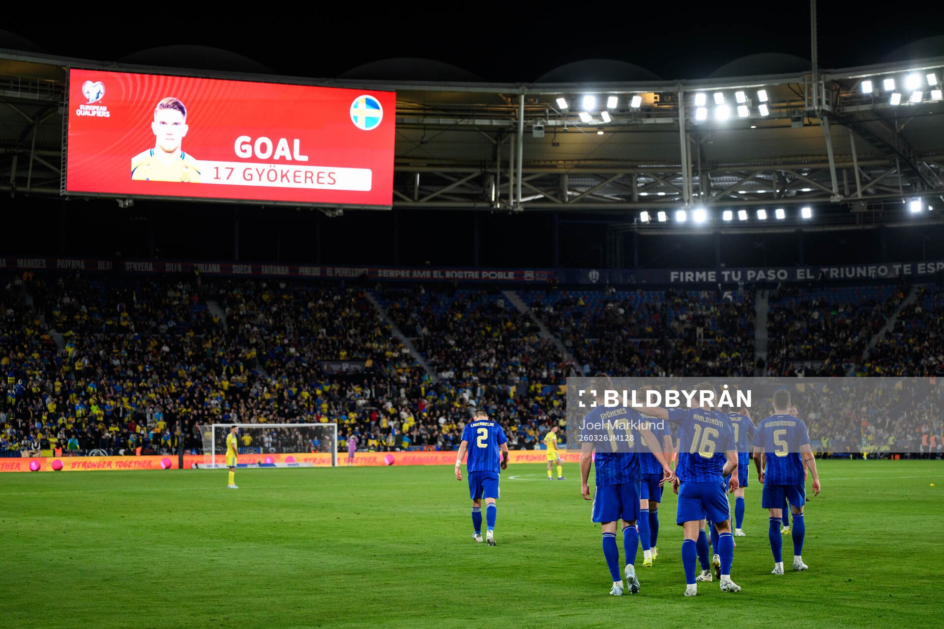 Viktor Gyökeres of Sweden celebrates