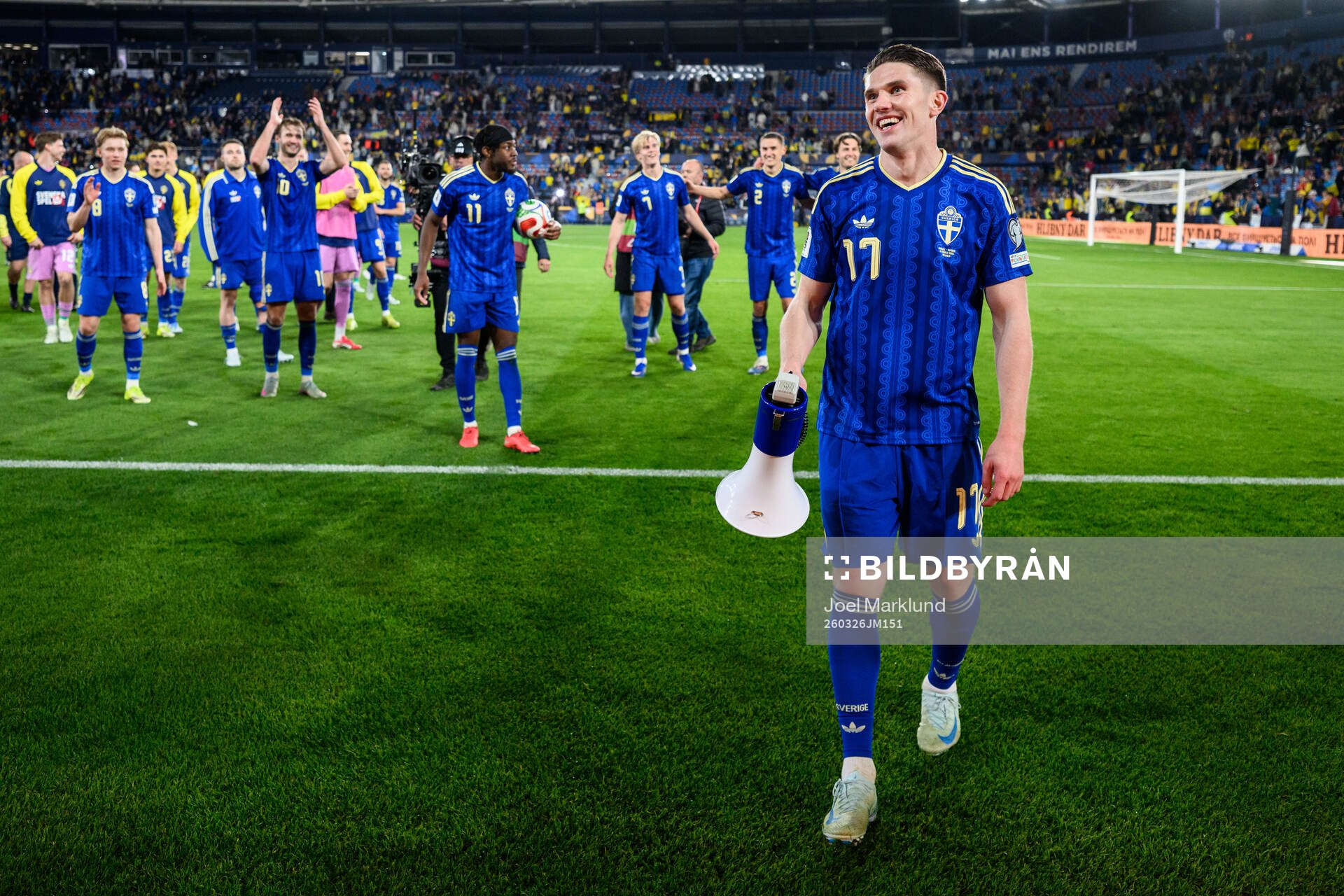Viktor Gyökeres of Sweden celebrates
