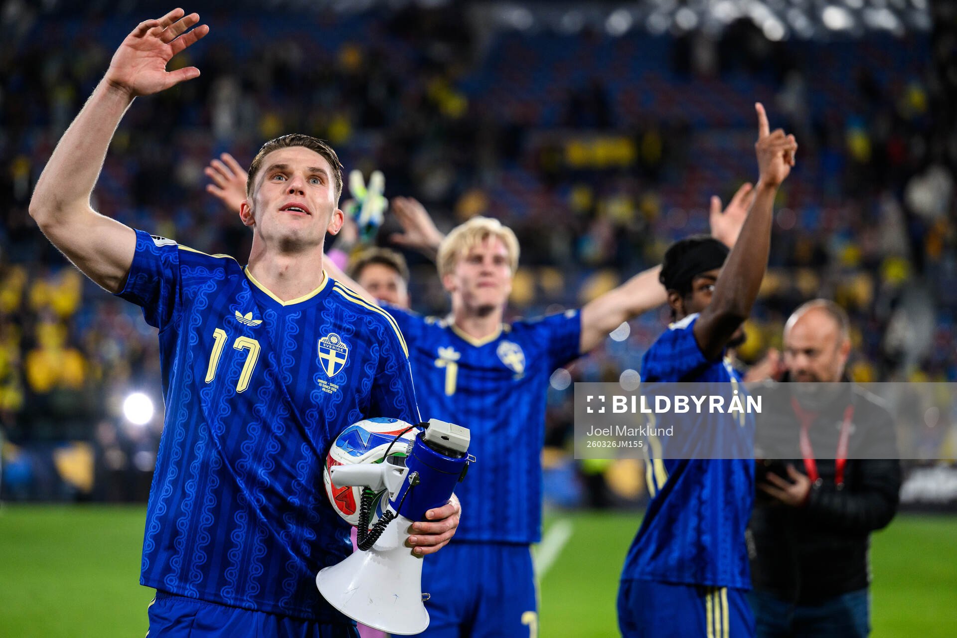 Viktor Gyökeres of Sweden celebrates