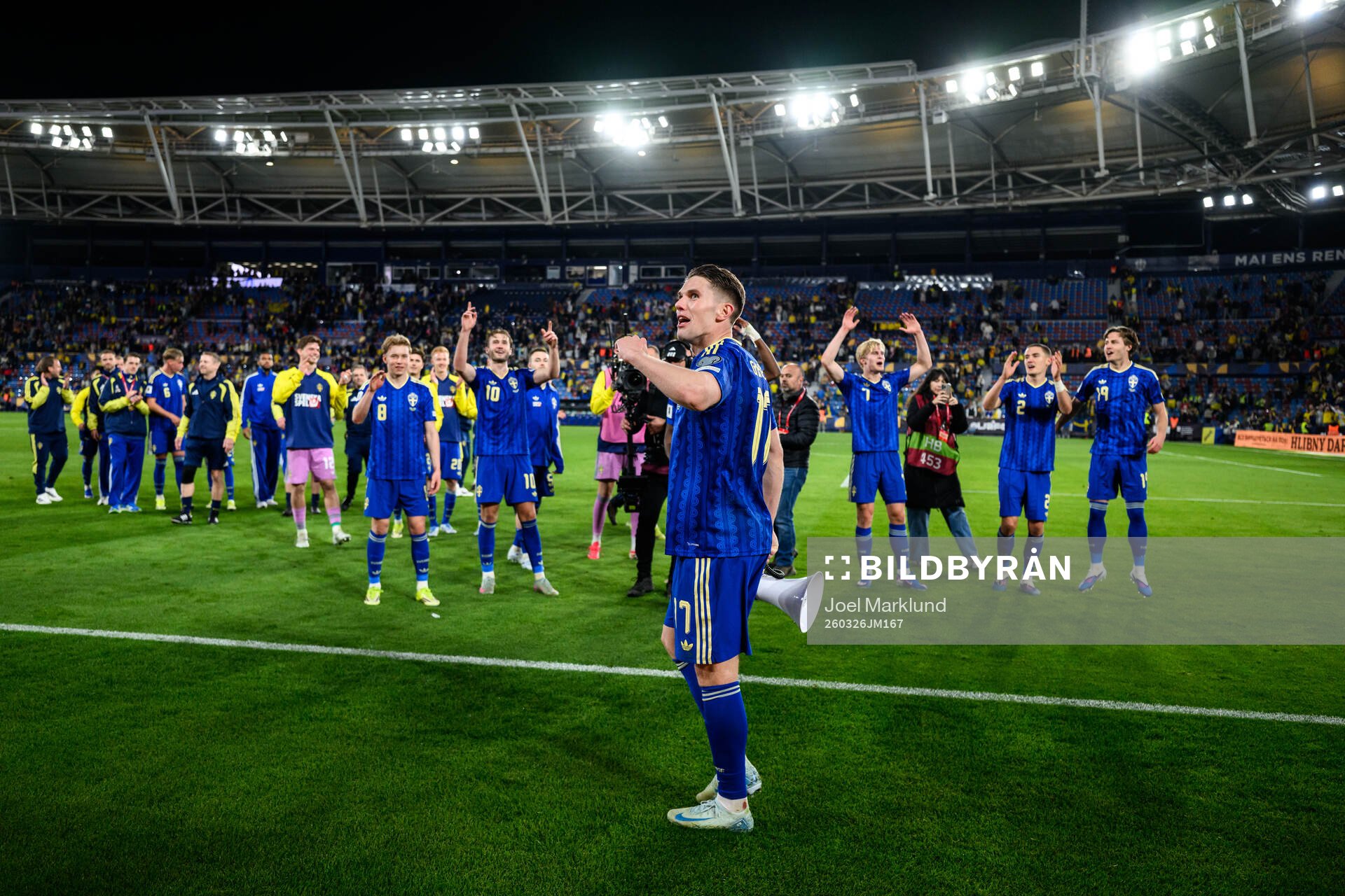 Viktor Gyökeres of Sweden celebrates