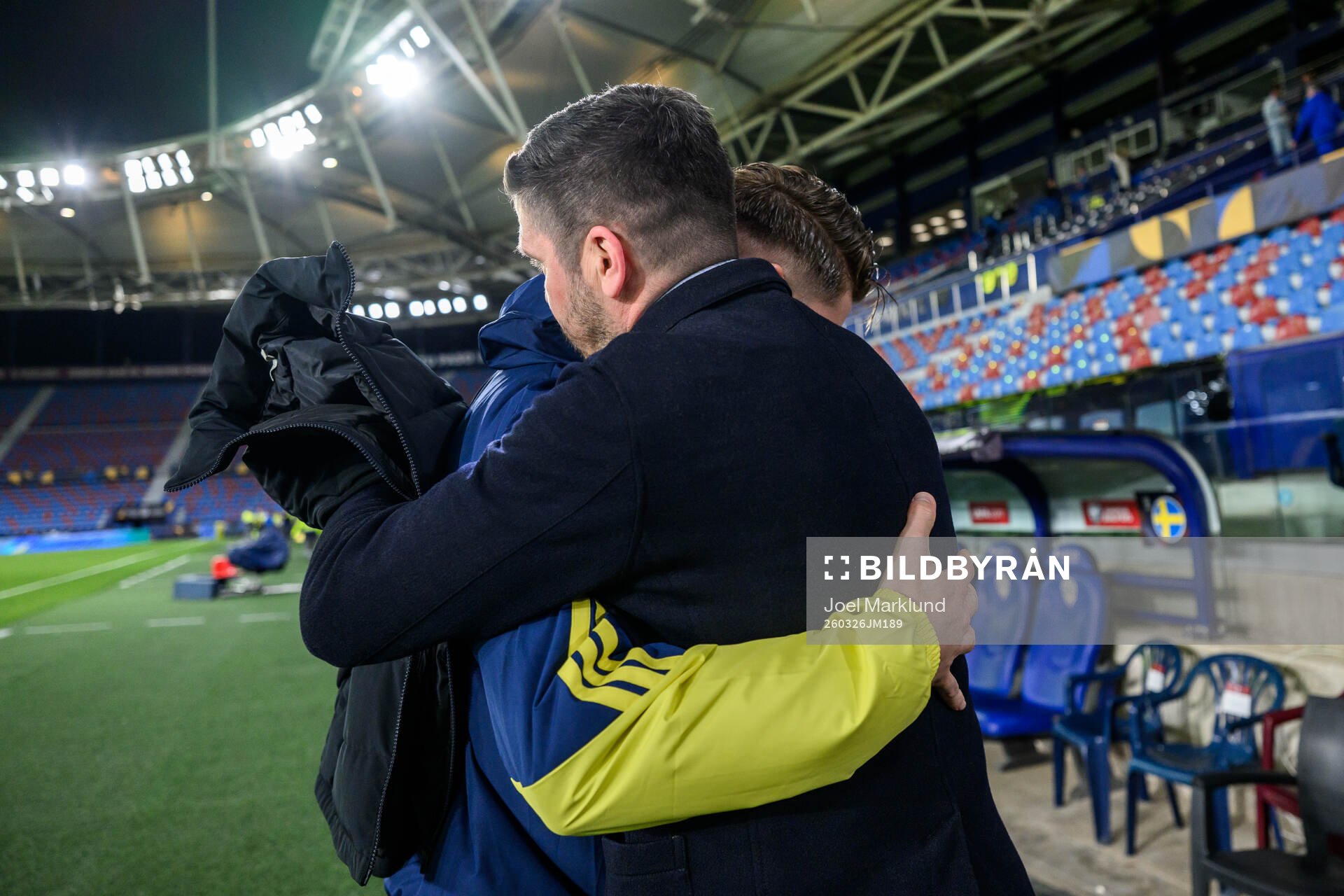 Bojan Djordjic and Viktor Gyökeres of Sweden