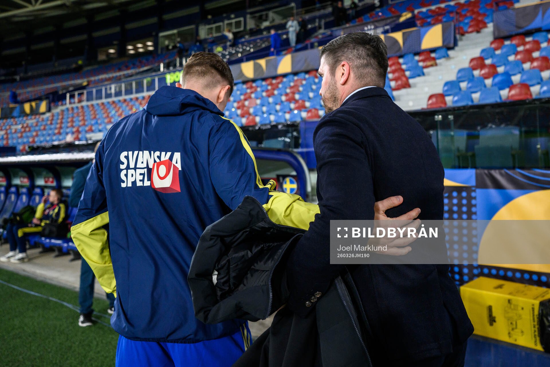 Bojan Djordjic and Viktor Gyökeres of Sweden
