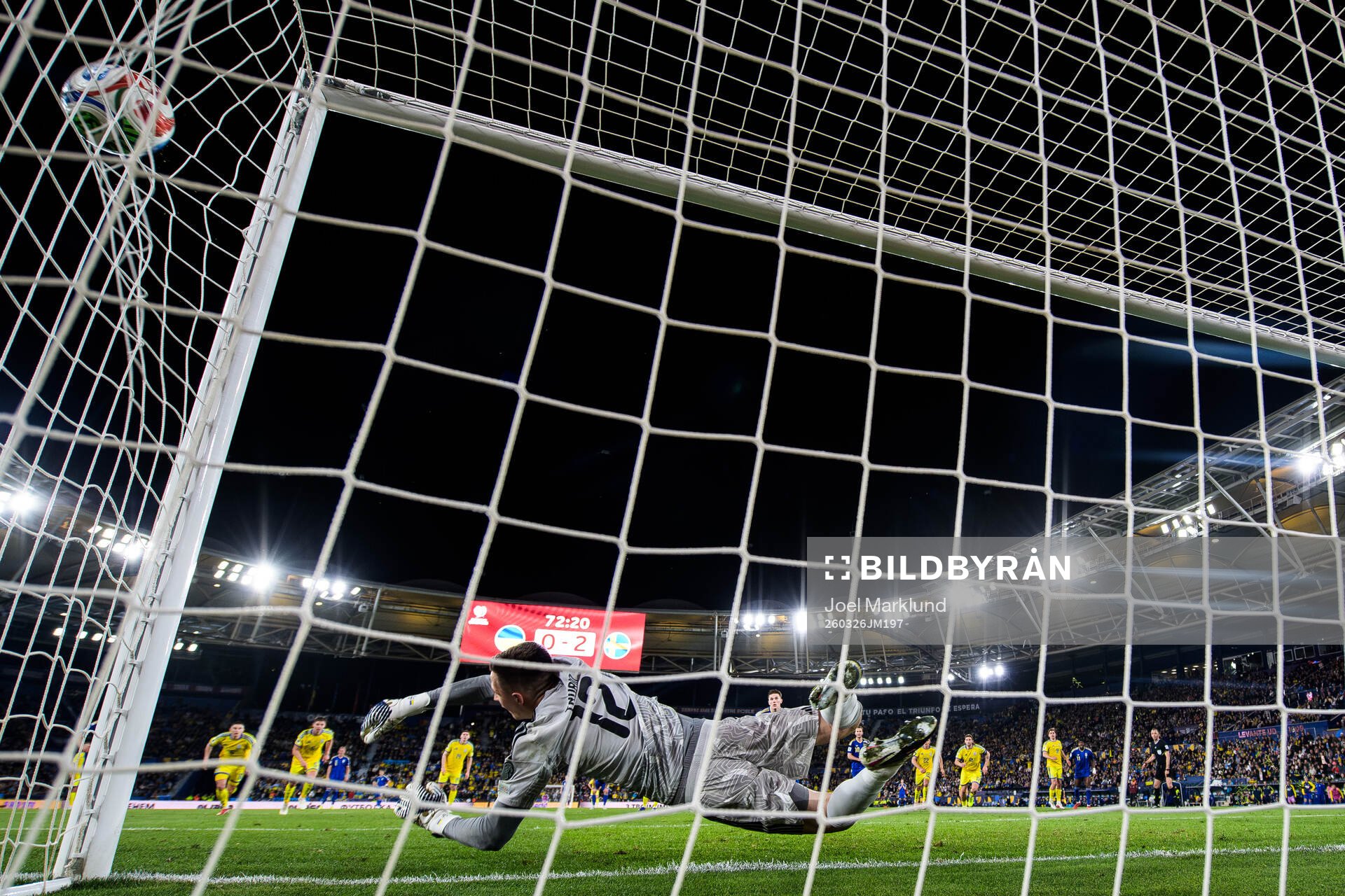 Viktor Gyökeres of Sweden scores the 0-3 goal
