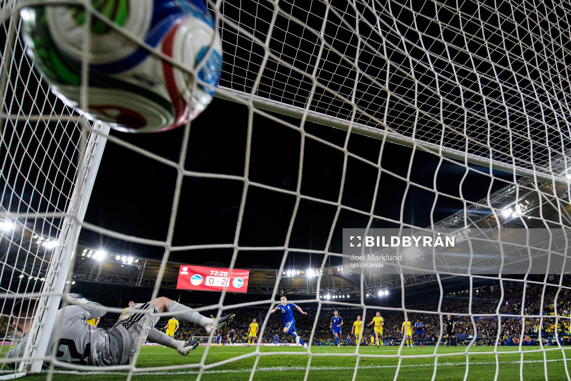 Viktor Gyökeres of Sweden scores the 0-3 goal