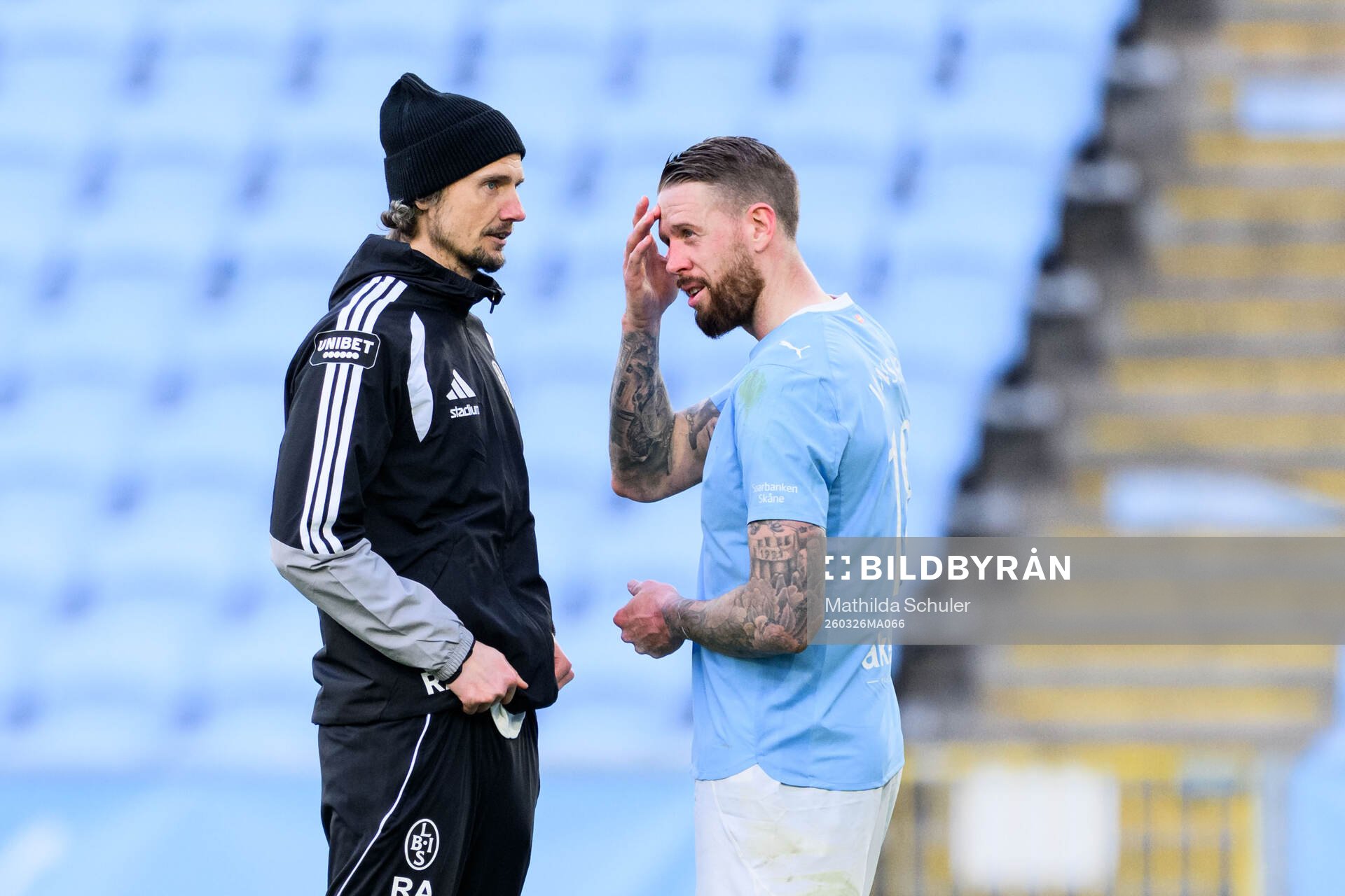 Landskronas tränare Robin Asterhed och Malmö FFs Pontus
