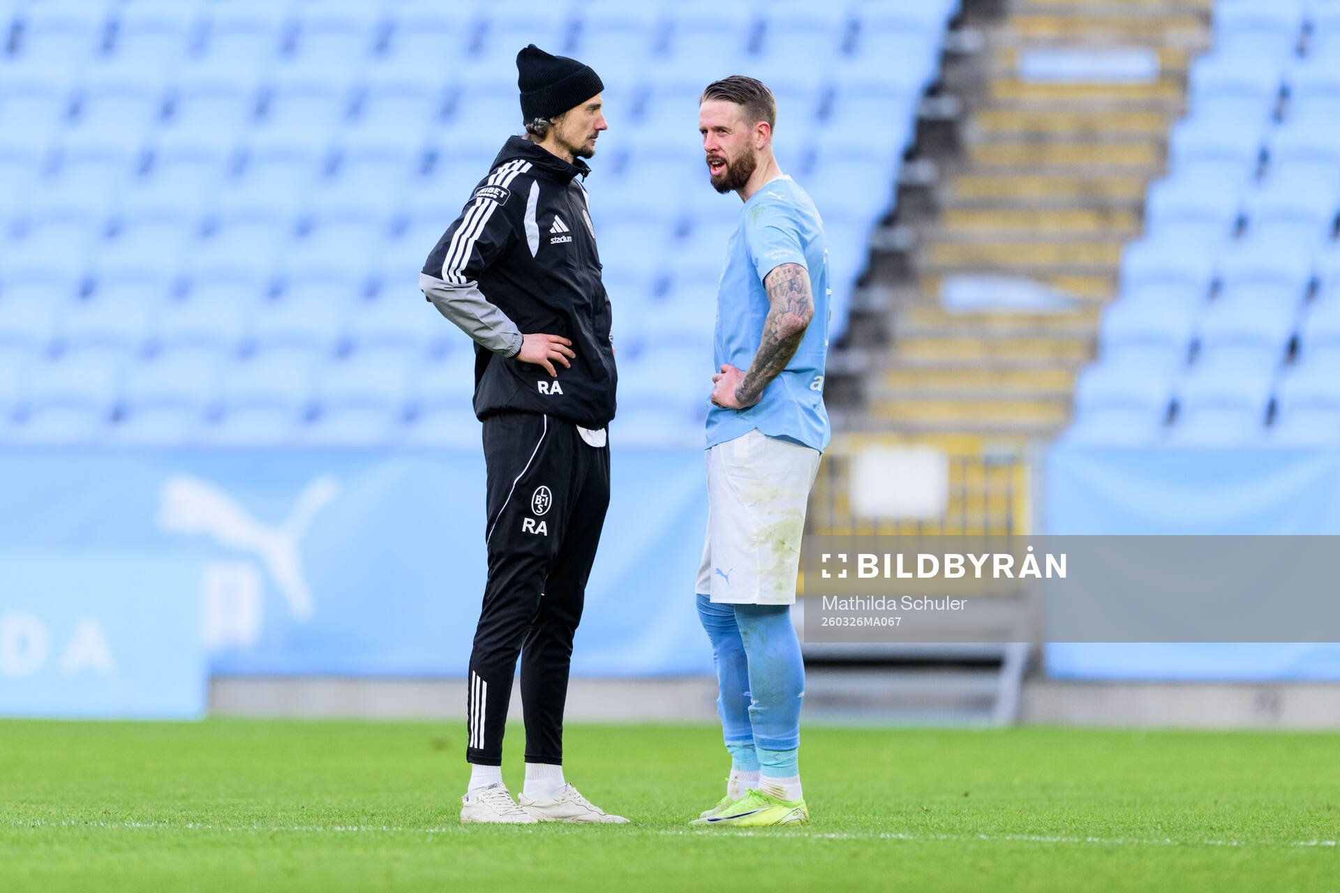 Landskronas tränare Robin Asterhed och Malmö FFs Pontus