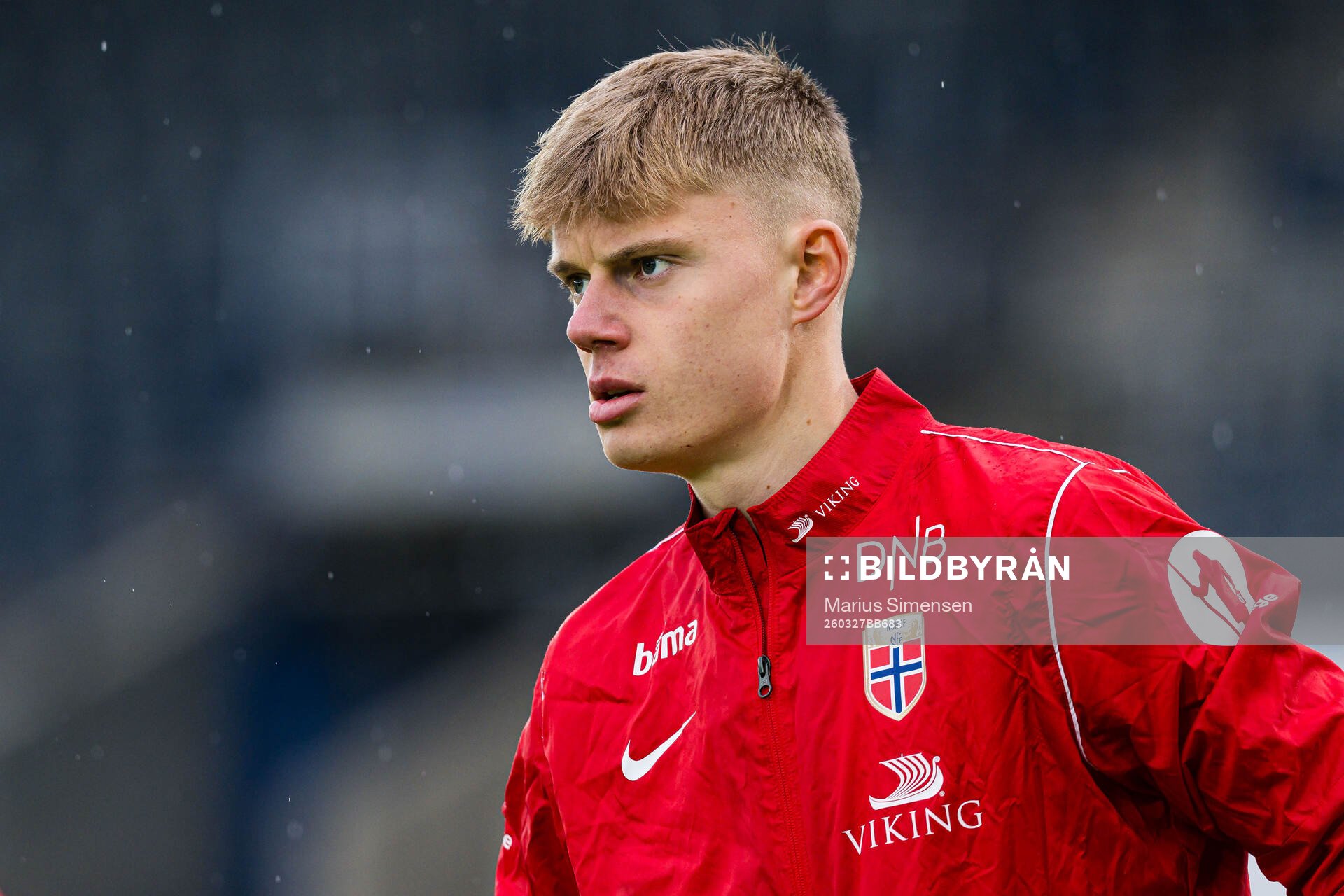 Rasmus Holten of Norway warms up