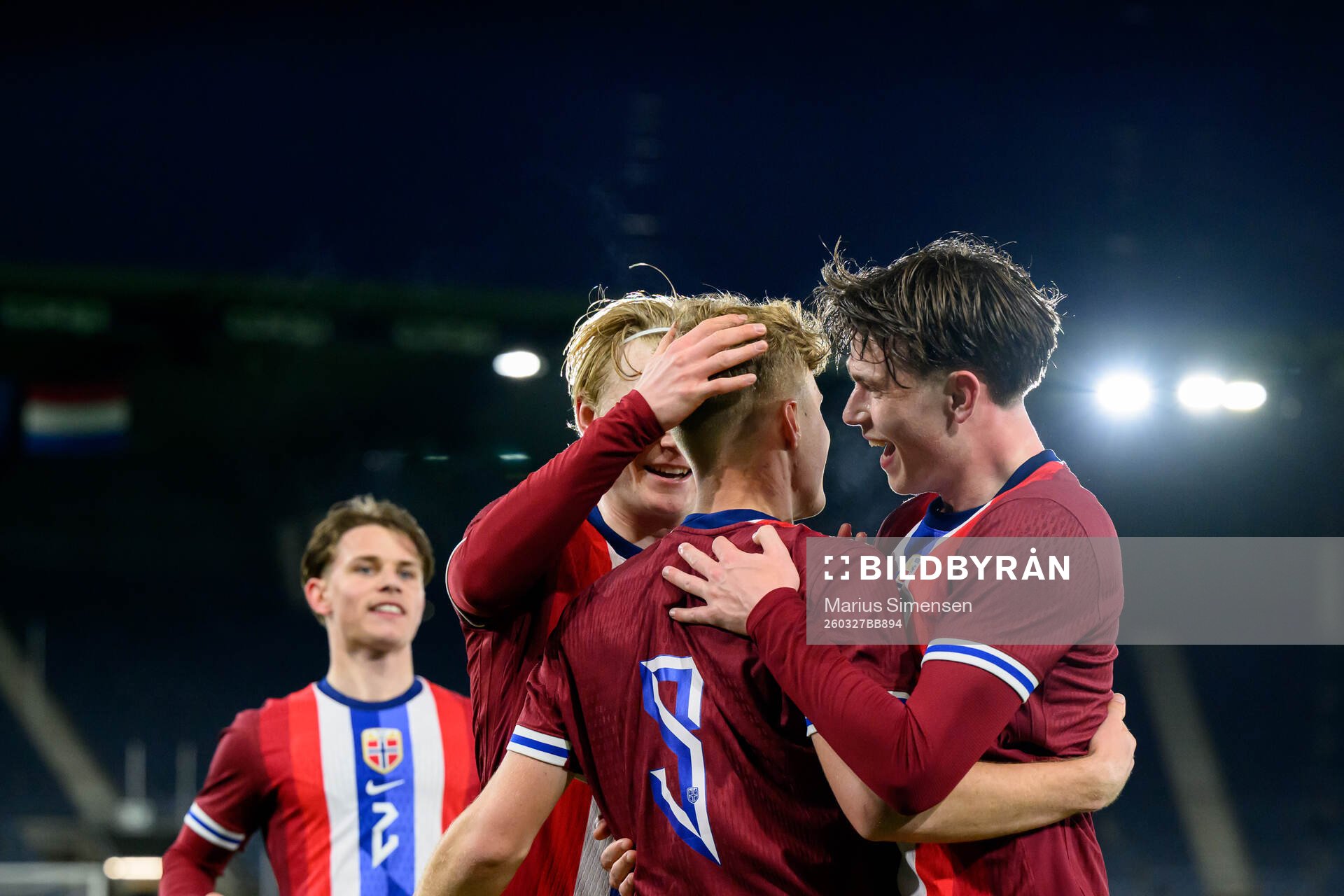 Sindre Walle Egeli of Norway celebrates the 2-2 goal