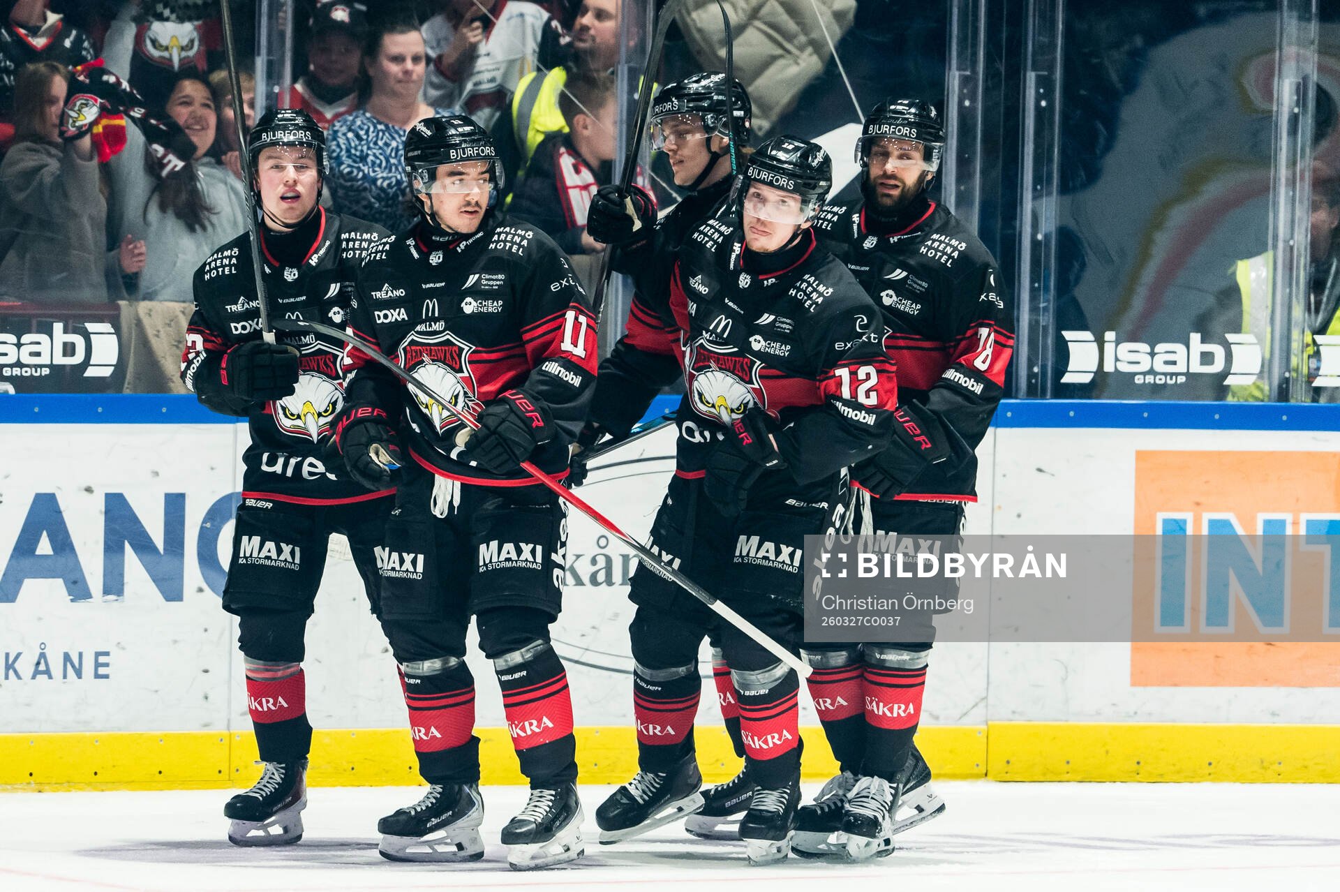 Malmö Redhawks Linus Öberg jublar