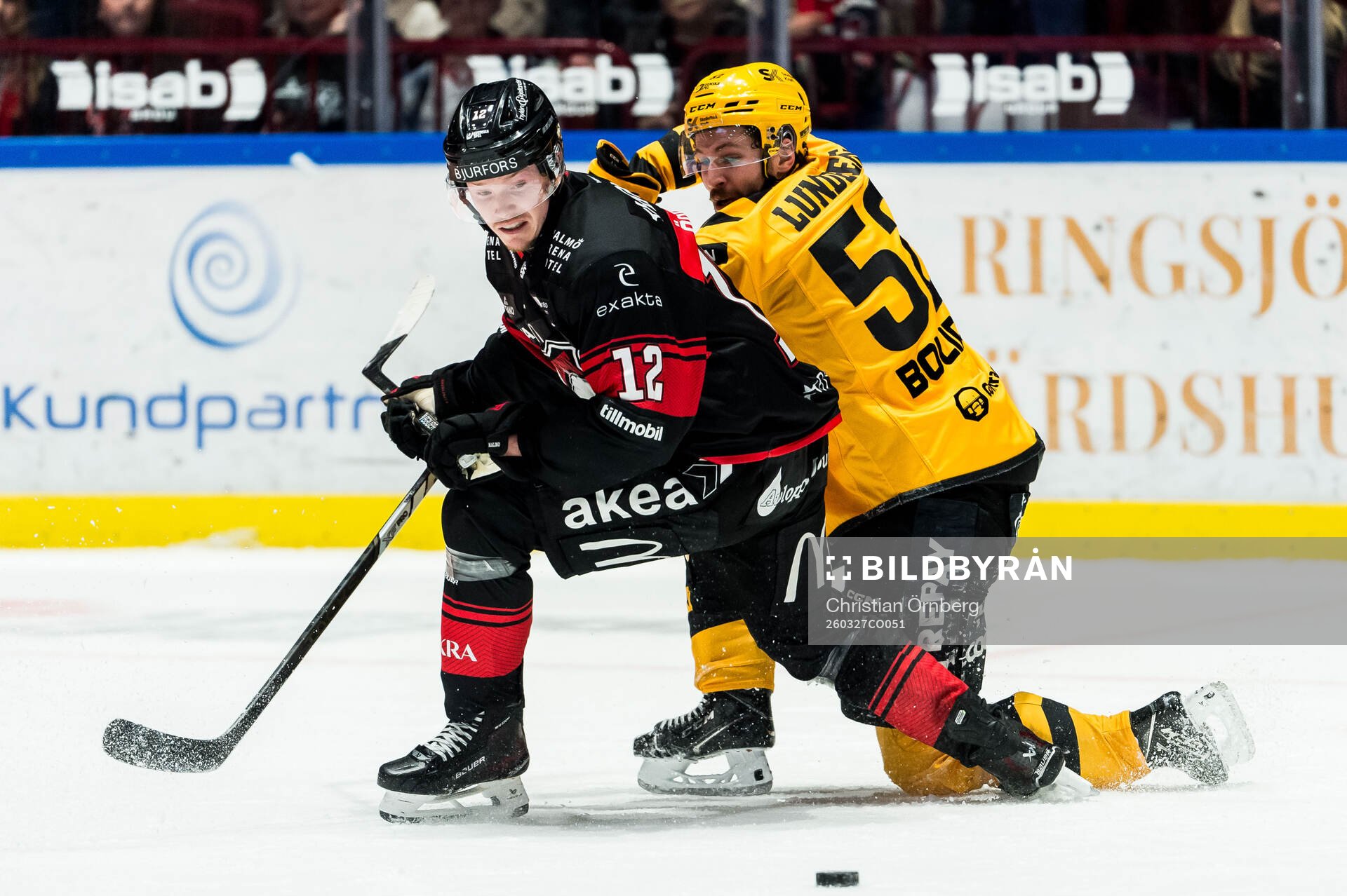 Malmö Redhawks Linus Öberg och Skellefteås Arvid Lundberg
