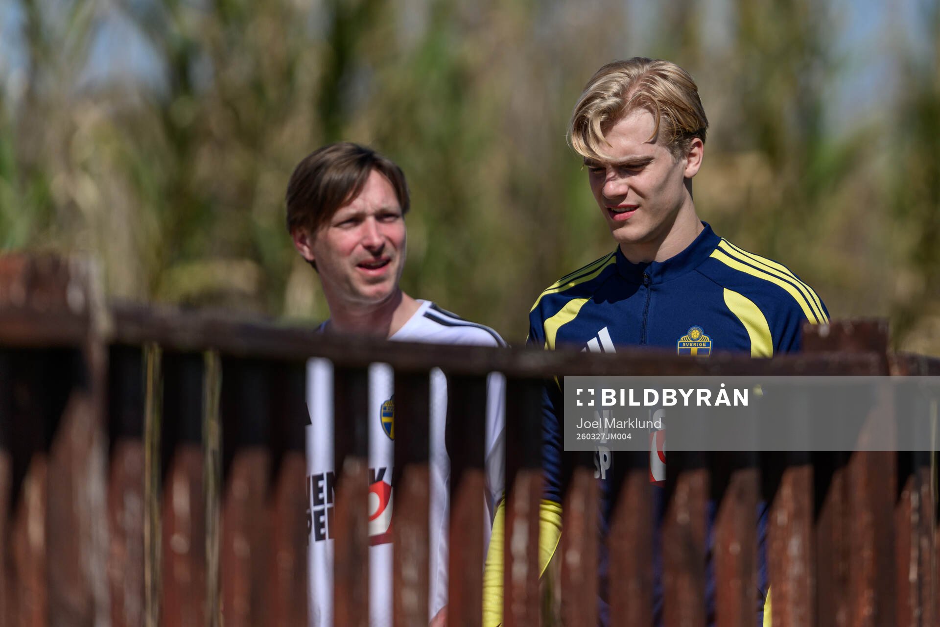 Lucas Bergvall of the Swedish national football team at a
