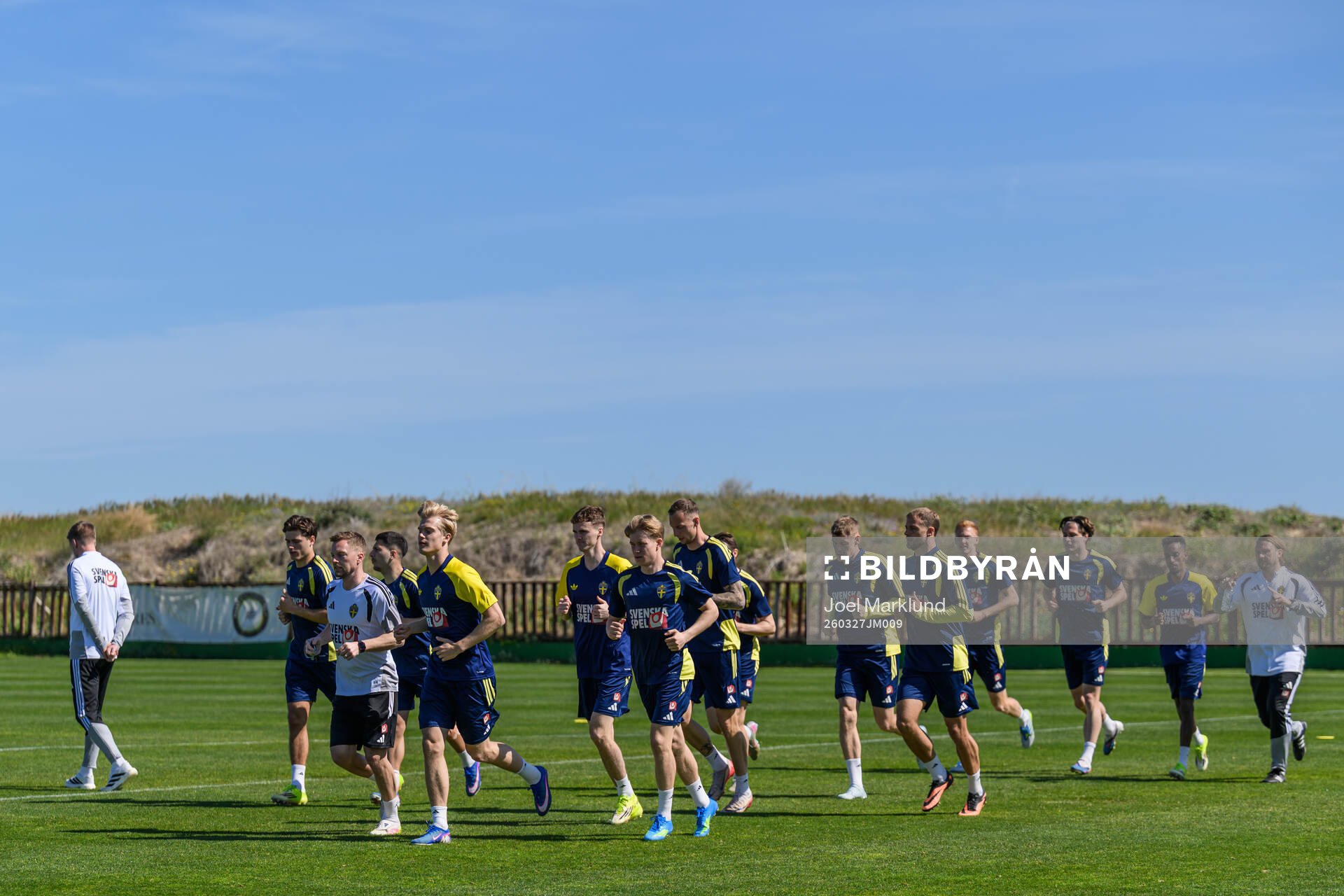 Players of the Swedish national football team at a training