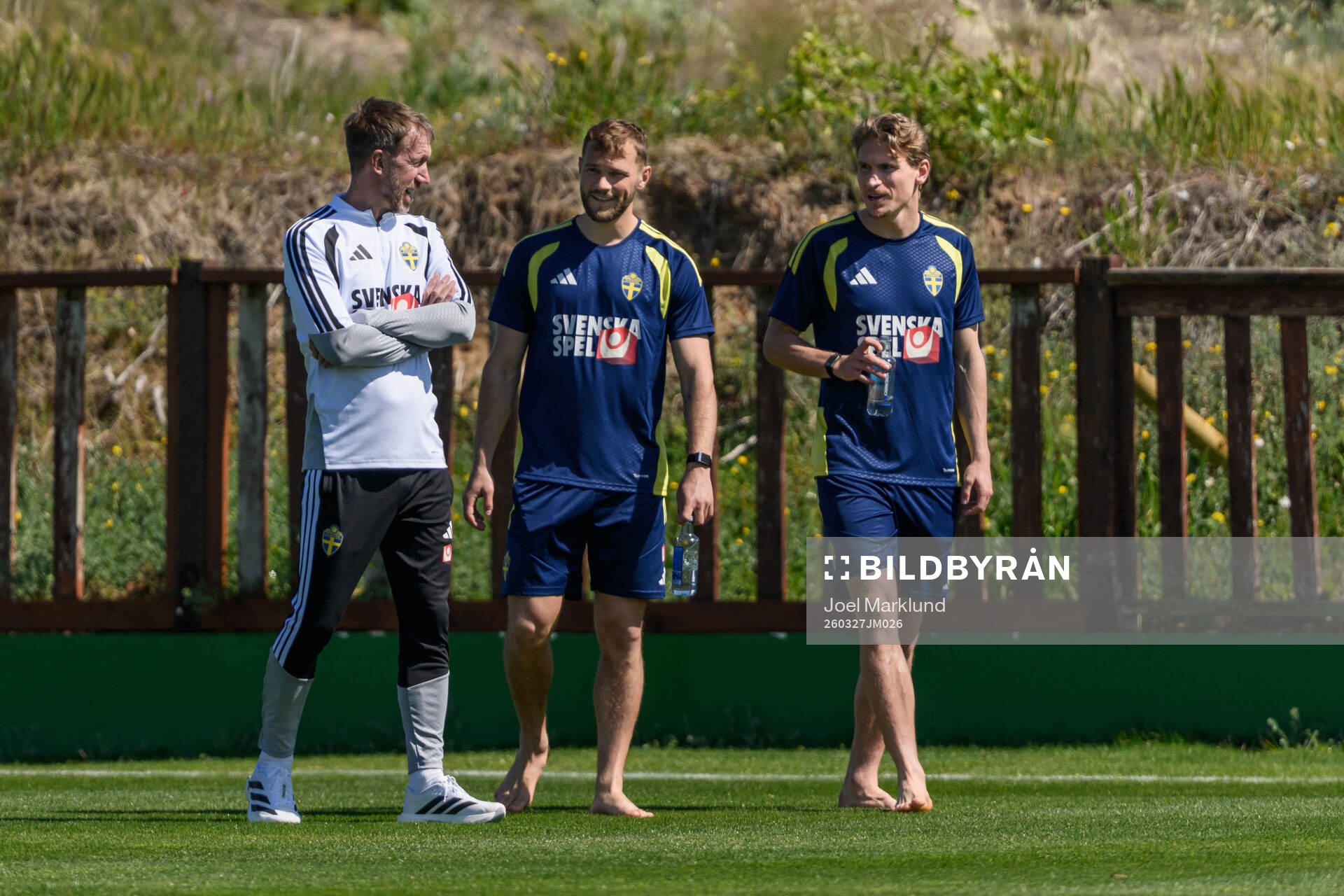 Head coach Graham Potter, Jesper Karlström and Carl
