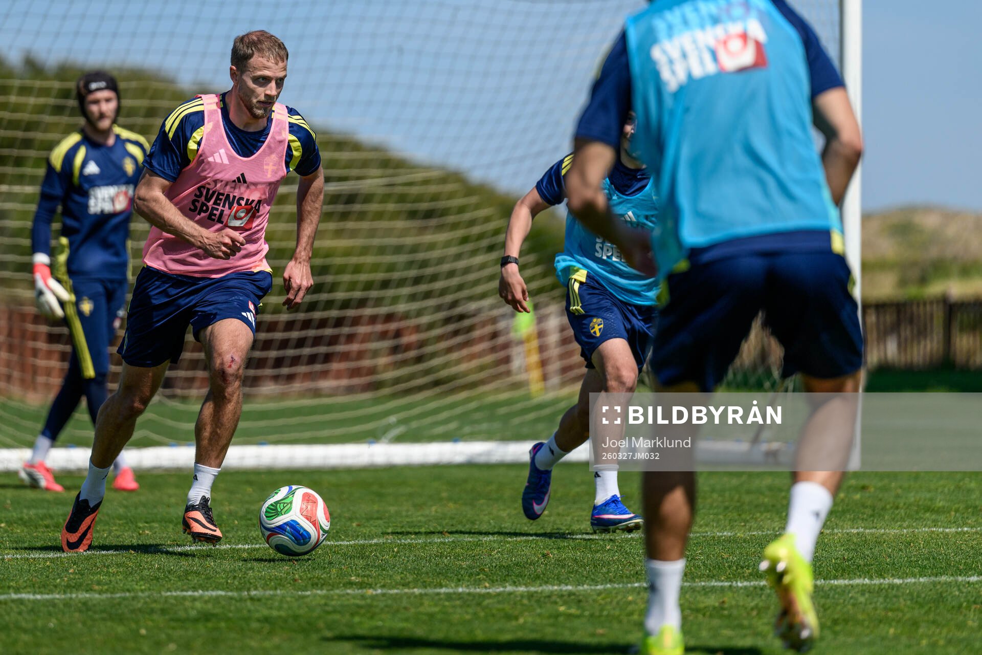 Gustav Lundgren of the Swedish national football team at a