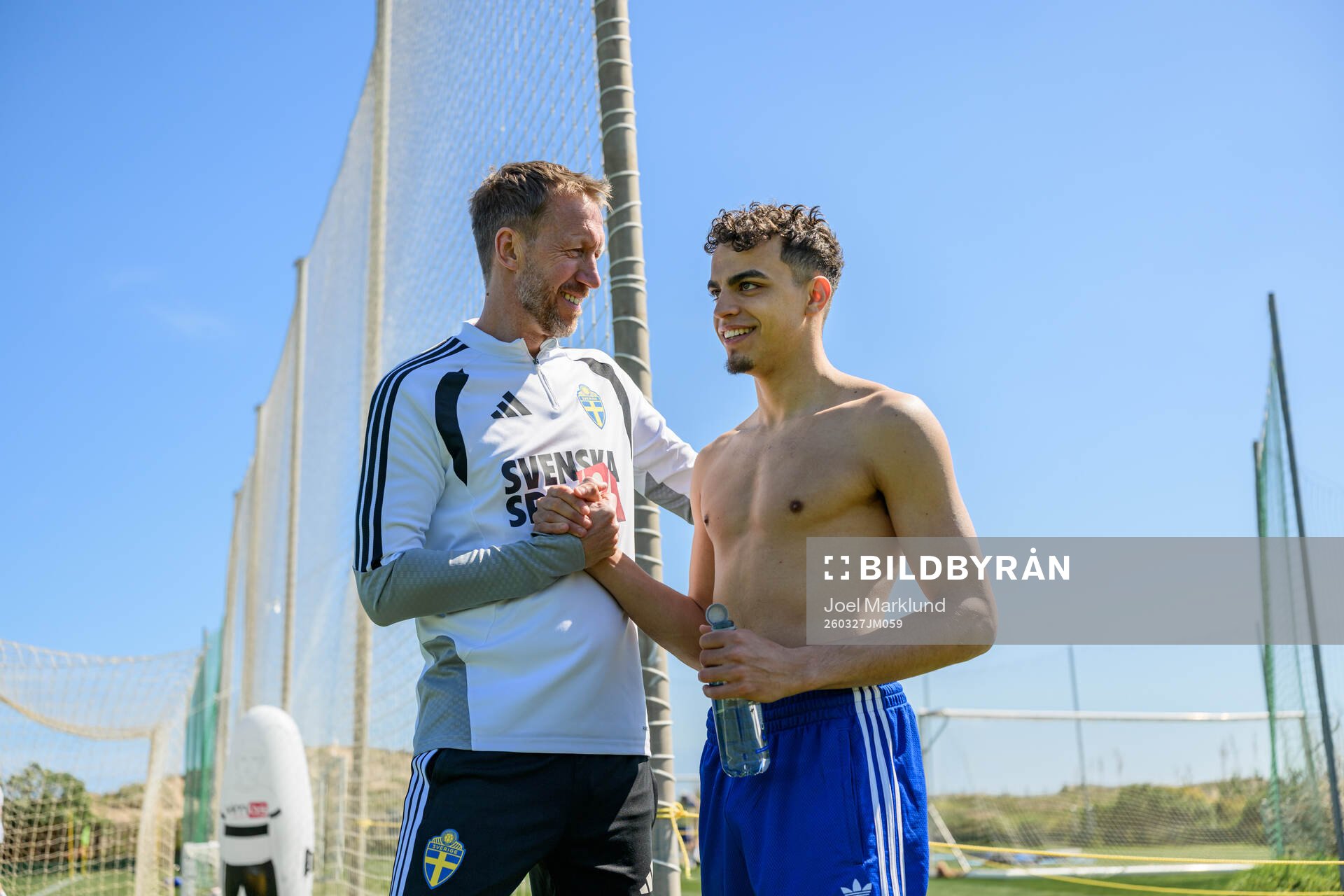 head coach Graham Potter and Yasin Ayari of the Swedish