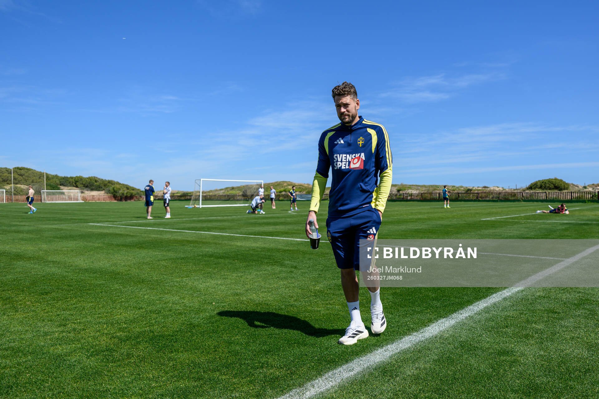 Goalkeeper Kristoffer Nordfeldt of the Swedish national