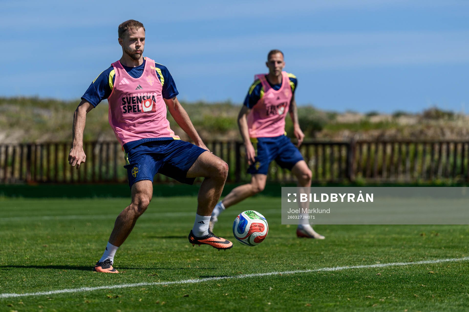 Gustav Lundgren of the Swedish national football team at a